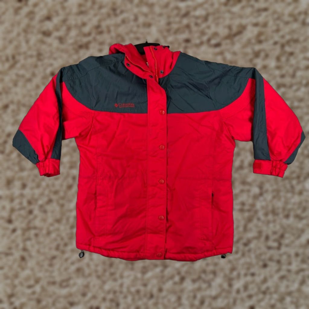 Etro Columbia Womens Medium Red Windbreaker Hooded Full Zip Retro 90s Style Jacket Size M / US 6-8 / IT 42-44 - 1 Thumbnail