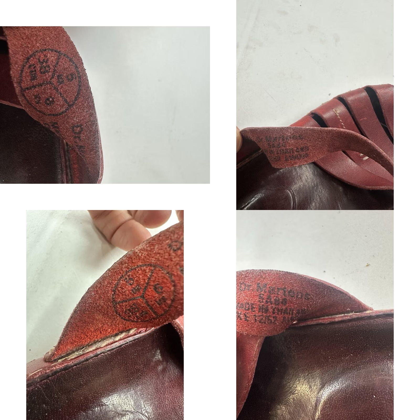 Dr. Martens VINTAGE Dr. Martens Sandals Womens Red Leather Open Toe Mules Slip On Strappy Cushioned AirWair 90s Womens Size US 5 / IT 35 - 9 Thumbnail