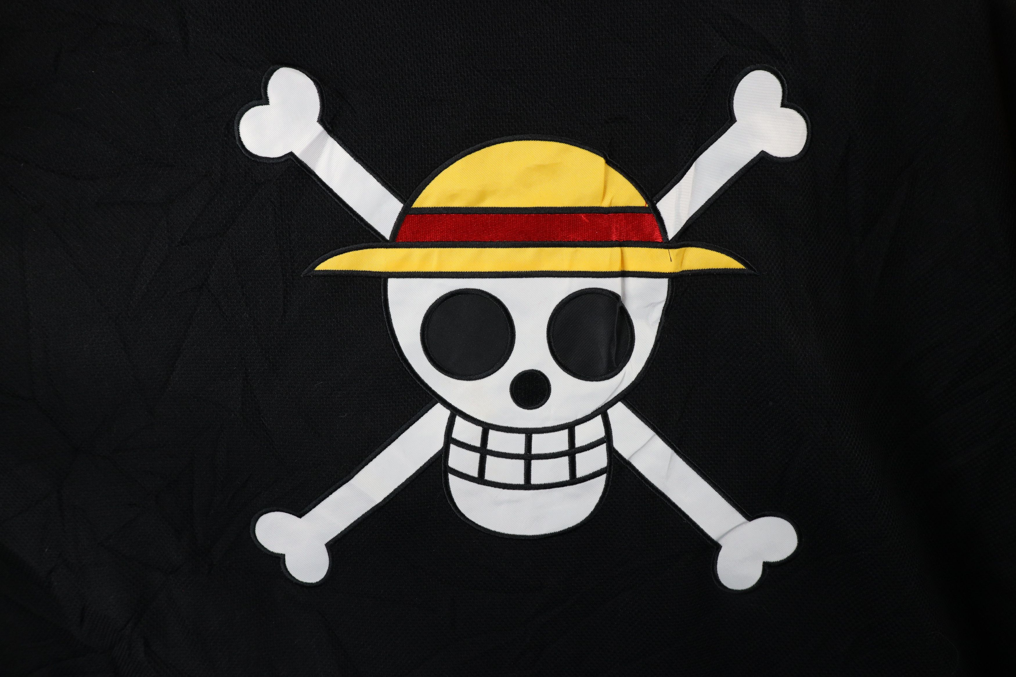 Vintage One Piece Manga Luffy Hockey Jersey Skull Black