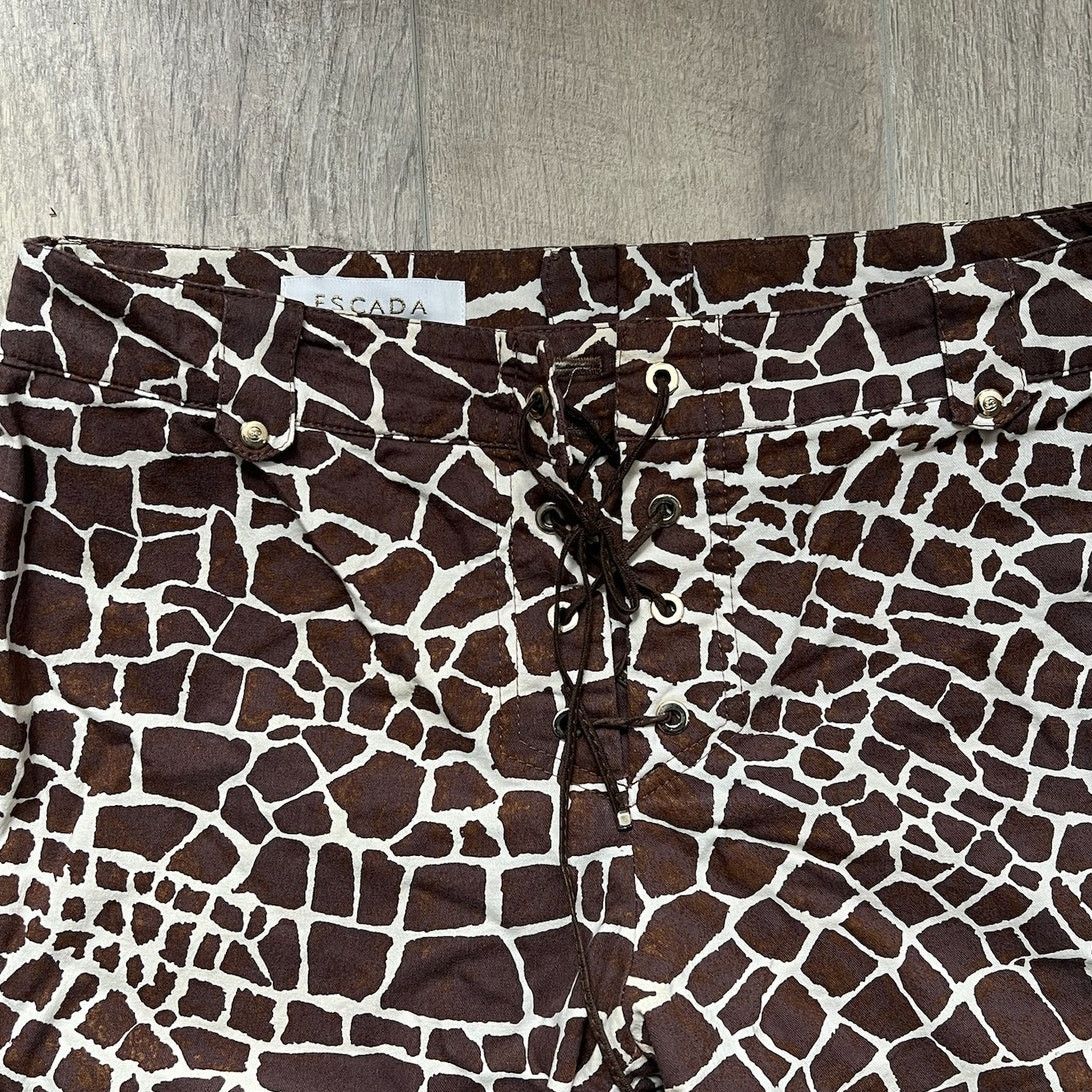 Escada ESCADA Giraffe Print Lace-up Pants Size 30" / US 8 / IT 44 - 4 Thumbnail
