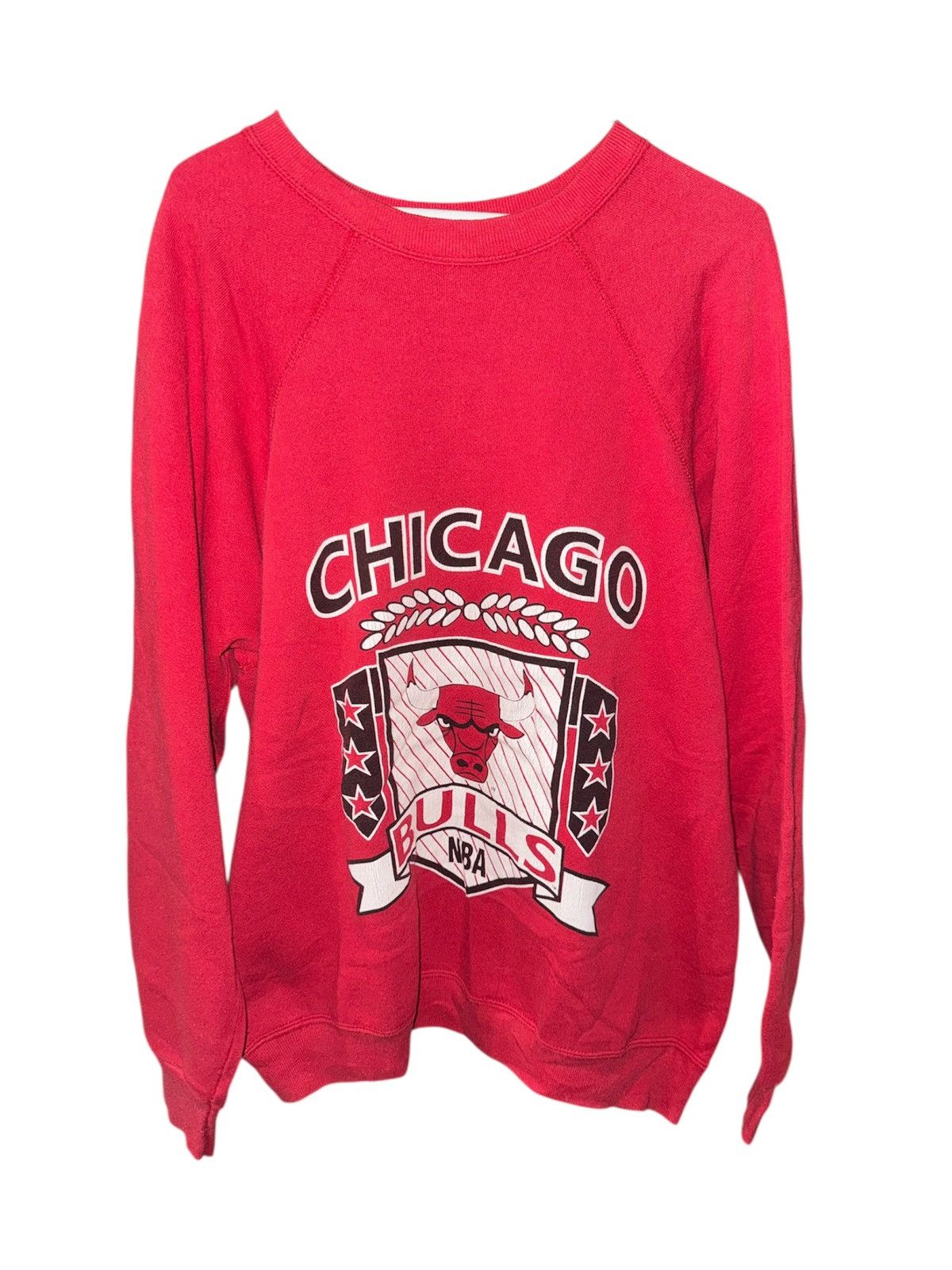 NBA × Vintage Vintage 90s Chicago Bulls NBA Classic Crewneck Red Sz L Size US L / EU 52-54 / 3 - 1 Thumbnail