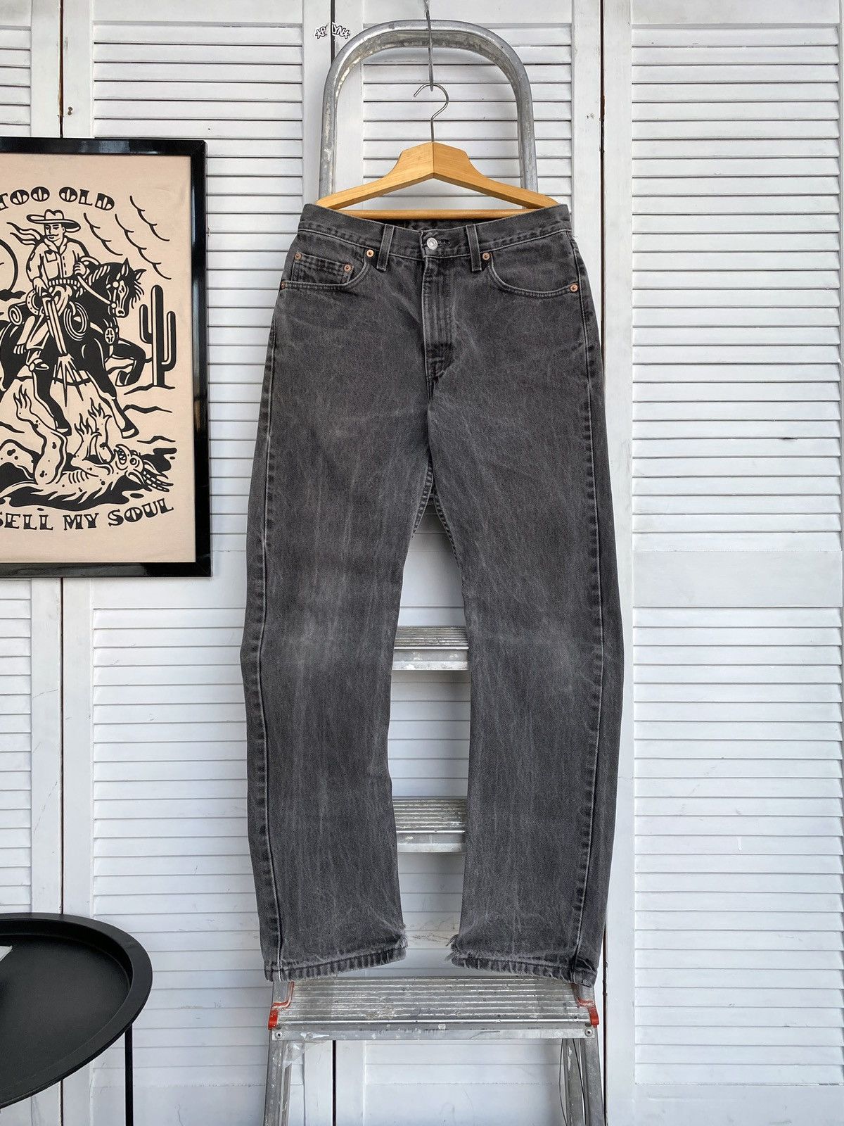 Levi's × Vintage Vintage Levi’s 504 Grey Graphite Wash Denim Jeans Pants USA Size US 30 / EU 46 - 2 Thumbnail