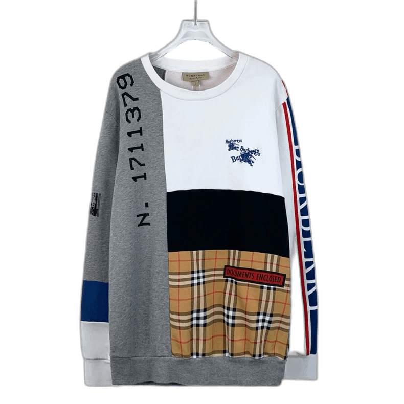 Burberry Colorblock Logo Long Sleeve Sweatshirt