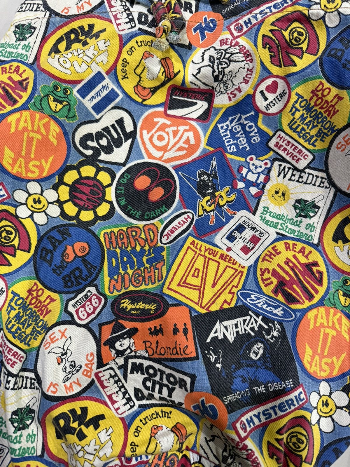 Hysteric Glamour Vintage 1990s Hysteric Glamour Fullprint Band Logo Backpack Size ONE SIZE - 4 Thumbnail