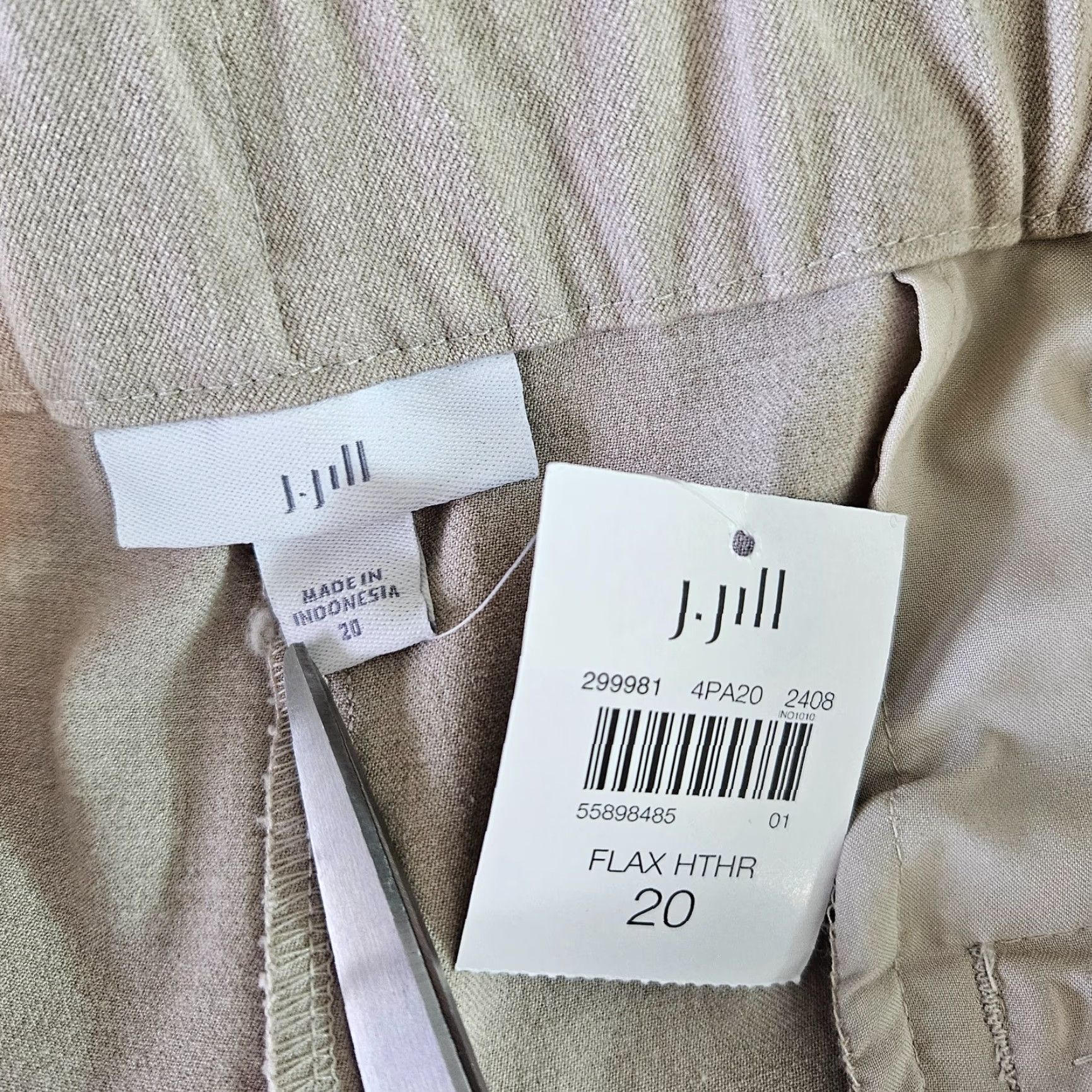 J. Jill VINTAGE? No — J. Jill Womens Essential Stretch Twill Pants Sz 20 Flax Heather High Rise Pants Plus 20 Beige 28in Inseam Womens Size 42" / US 20 - 7 Thumbnail