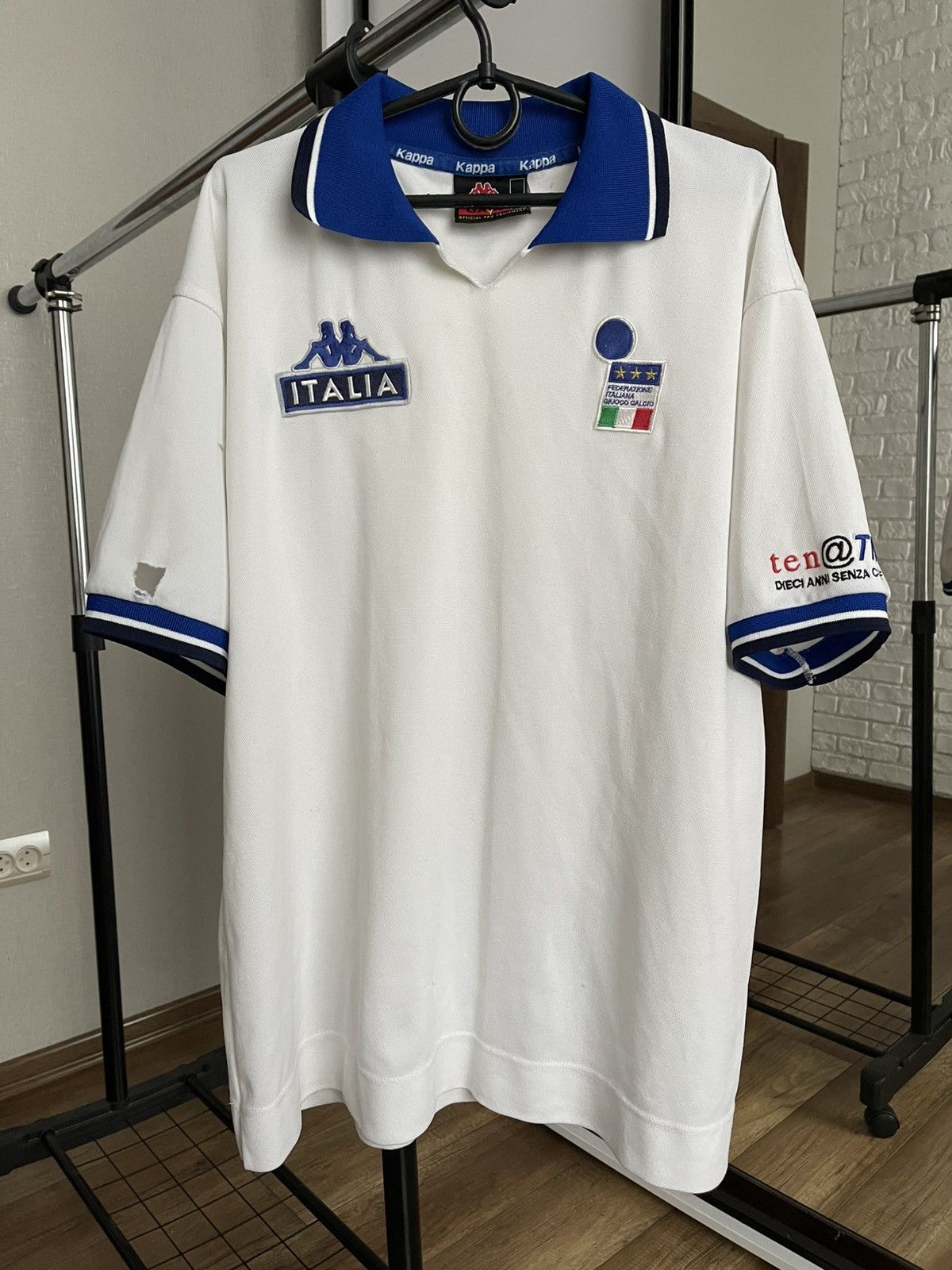 Kappa 1999/2000 Kappa Italy Training Vintage Soccer Jersey Shirt Size US XL / EU 56 / 4 - 3 Thumbnail
