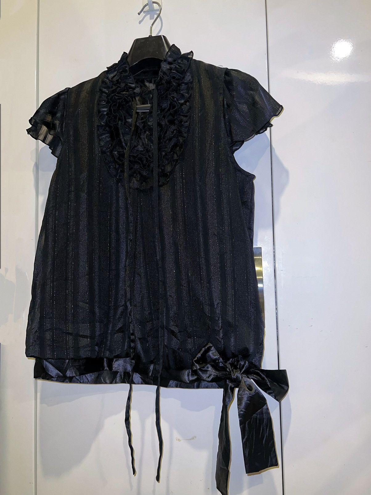 Japanese Brand THEORIA glitter ruffle blouse 📄🎀 Size M / US 6-8 / IT 42-44 - 2 Thumbnail