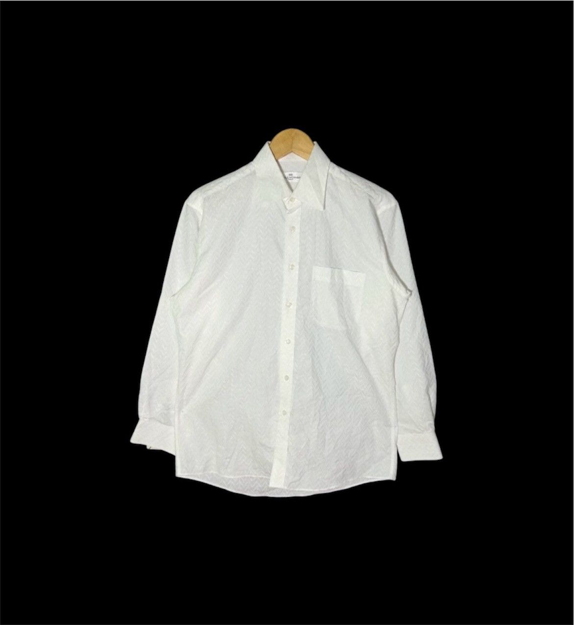 Balenciaga Vintage Balenciaga Long Sleeve Emboss White Shirt Size US M / EU 48-50 / 2 - 1 Thumbnail