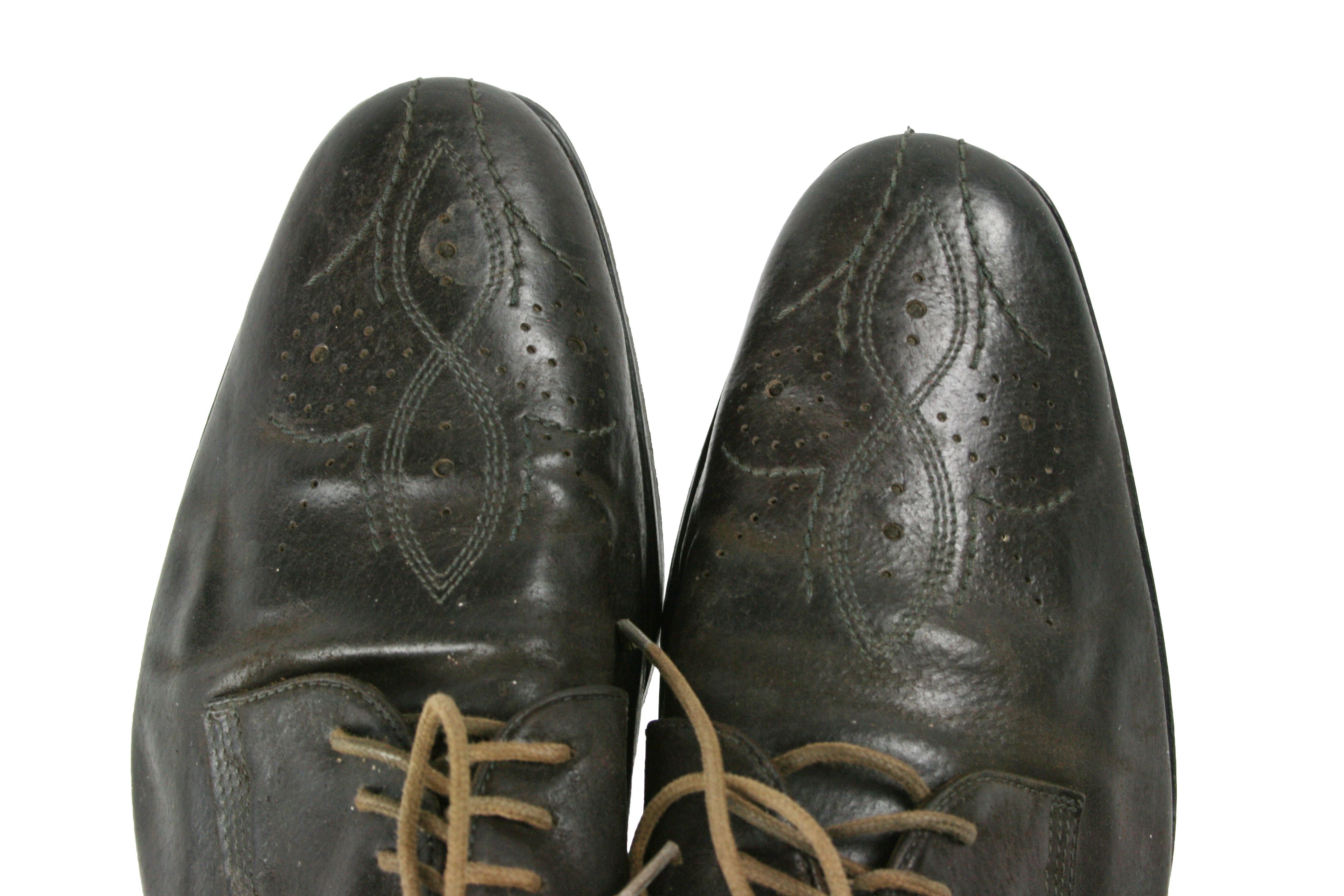 Hugo Boss 00S Avant Garde Perforated Leather Derby Vintage Size US 12 / EU 45 - 7 Thumbnail