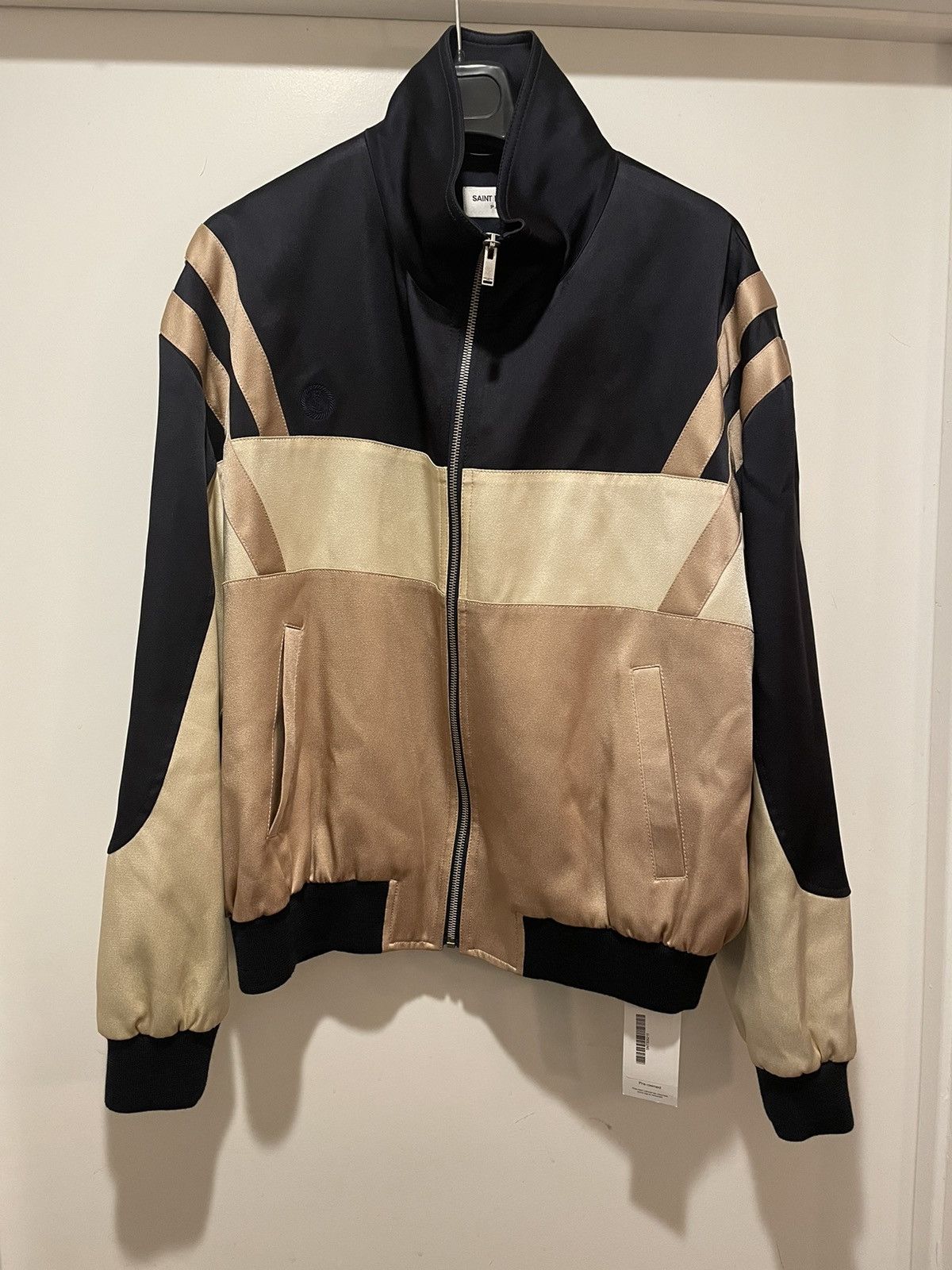 image of Saint Laurent Paris Saint Laurent Track Jacket in Blue, Men's (Size Medium)