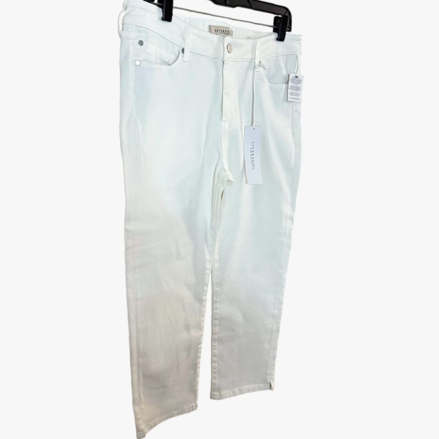 Vintage Liverpool Los Angeles Robby Capri Denim Skinny Jeans White Women's 12 Casual NEW Size 34" / US 12 / IT 48 - 3 Thumbnail