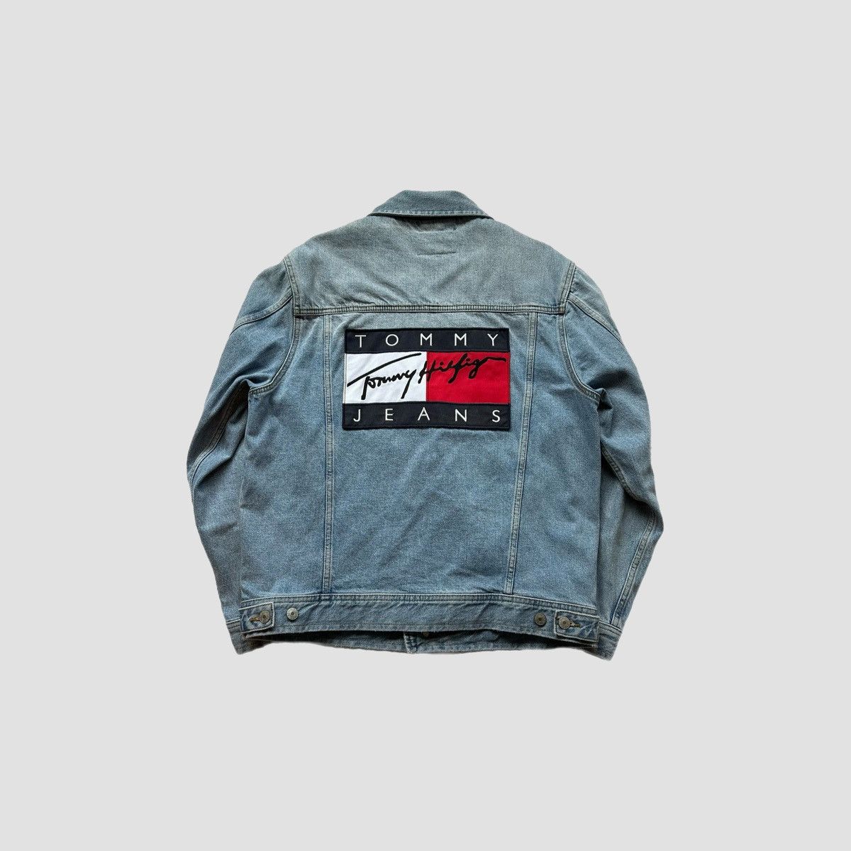 Tommy Jeans Tommy Jeans Flag Logo Denim Jacket Size US S / EU 44-46 / 1 - 1 Thumbnail