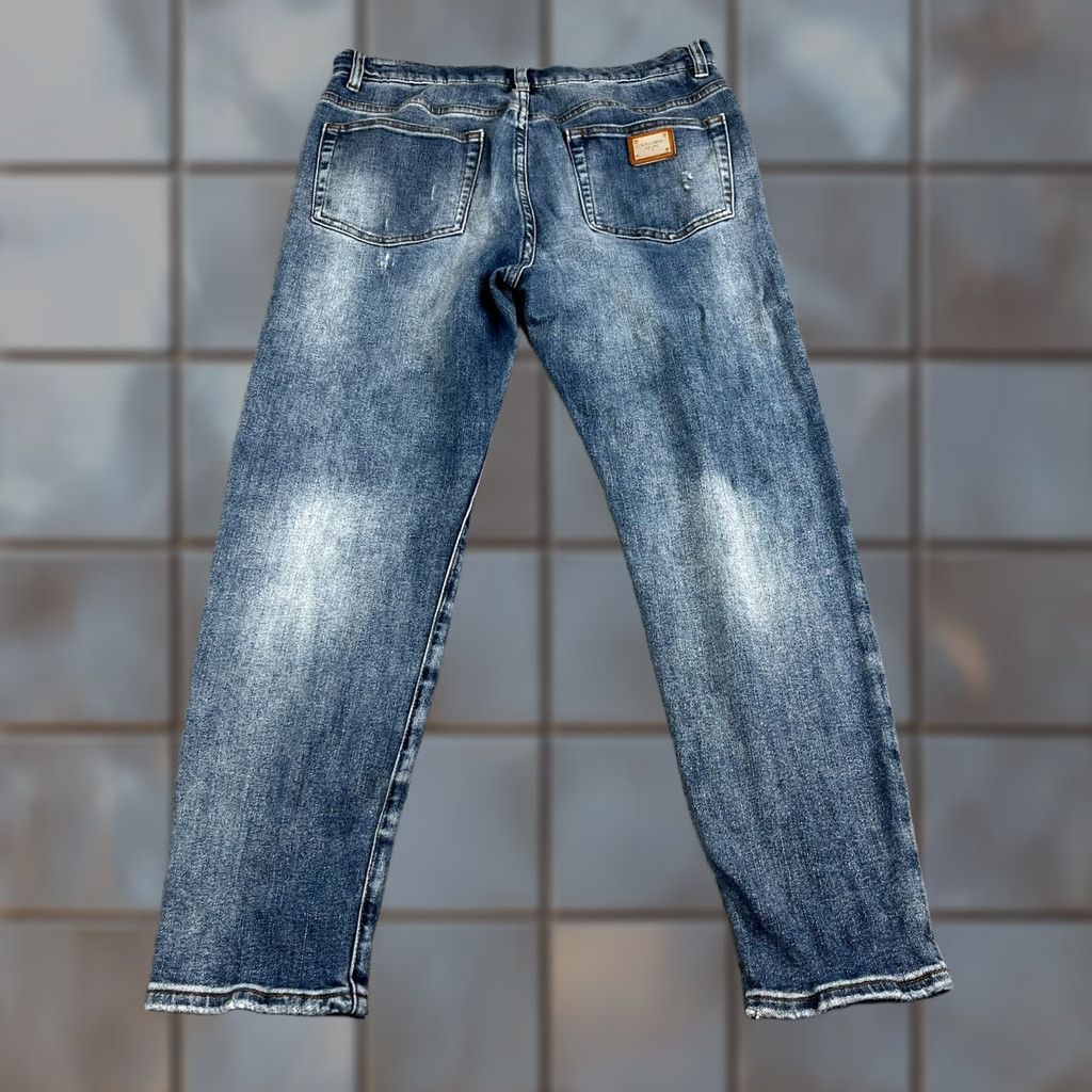 Dolce & Gabbana Dolce&Gabbana Jeans Slim Skinny 34 30 Distressed Whiskers Blue Logo Italy Men Denim Cotton Elastane 5-Pocket Design Vintage No Size US 34 / EU 50 - 1 Thumbnail