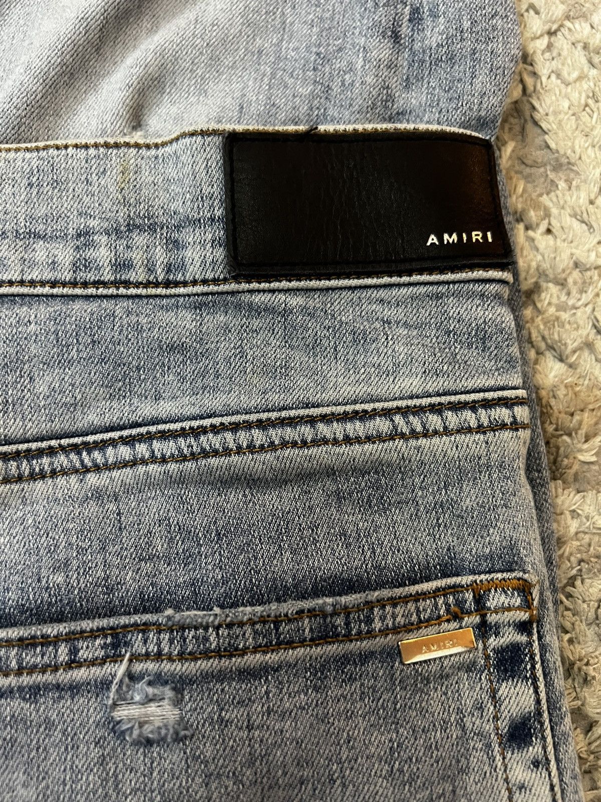 Amiri Amiri Skinny Grey Denim Jeans glitter Patch – Size 38 Size US 38 / EU 54 - 6 Thumbnail