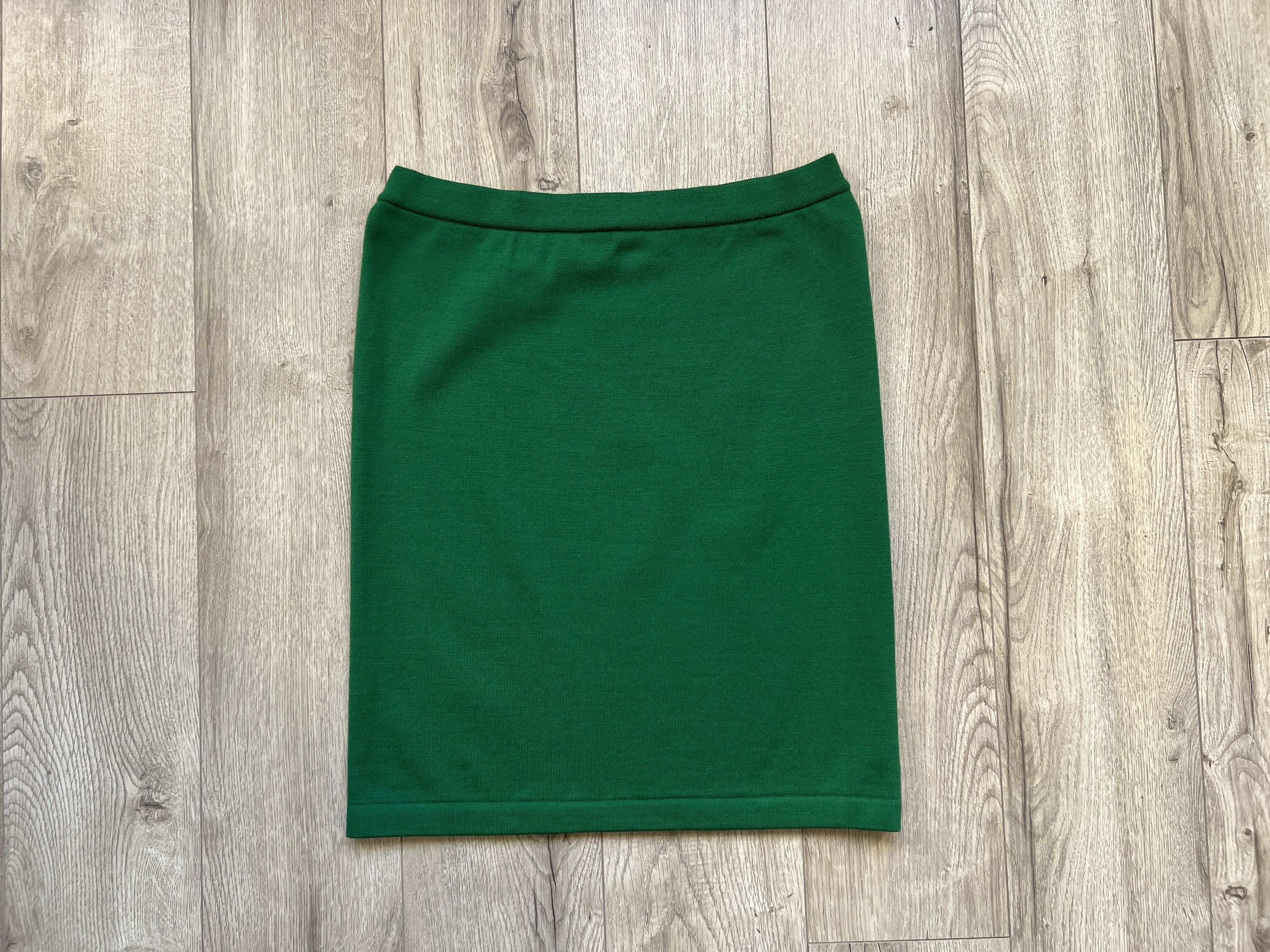 Designer × Wolford Green Wool Cotton Elastane Stretch Pencil Straight Skirt M Size 28" / US 6 / IT 42 - 1 Thumbnail