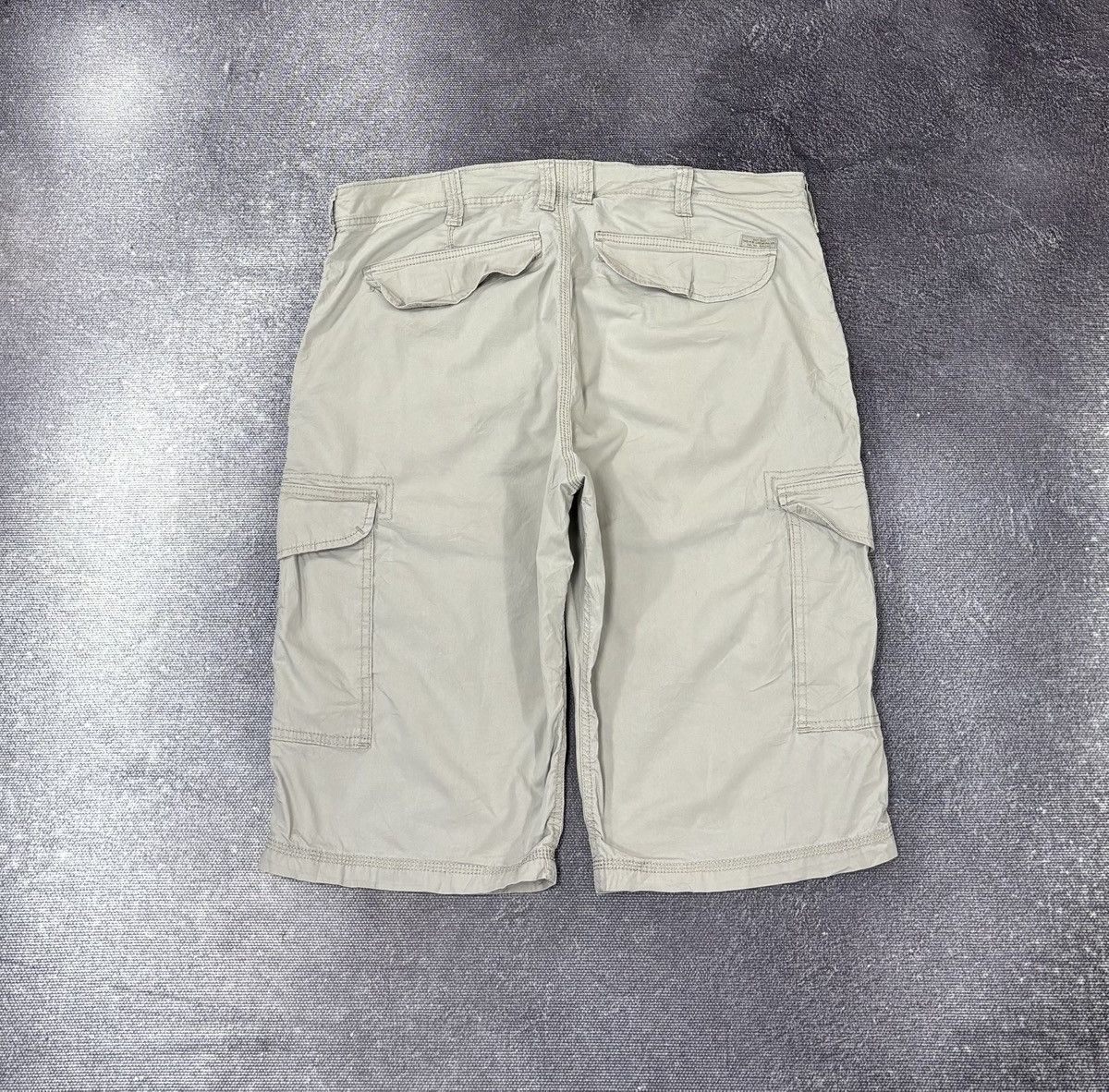 Lee Vintage Lee Y2K Beige American Hype Baggy Cargo Shorts Size US 38 / EU 54 - 2 Thumbnail