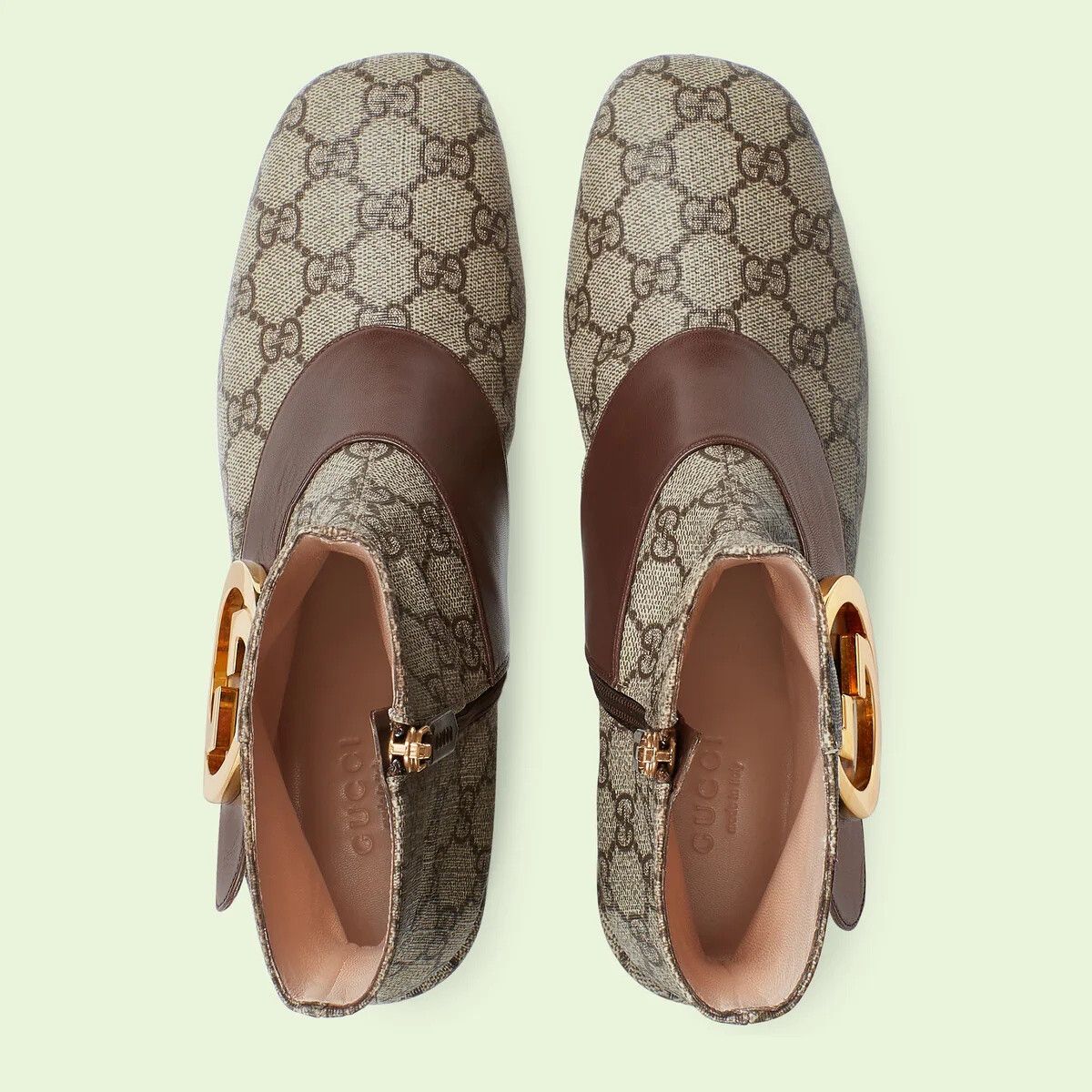 Gucci o1s1wg110225 Blondie Women's Ankle Boots in Beige & Brown Size US 5 / IT 35 - 4 Thumbnail