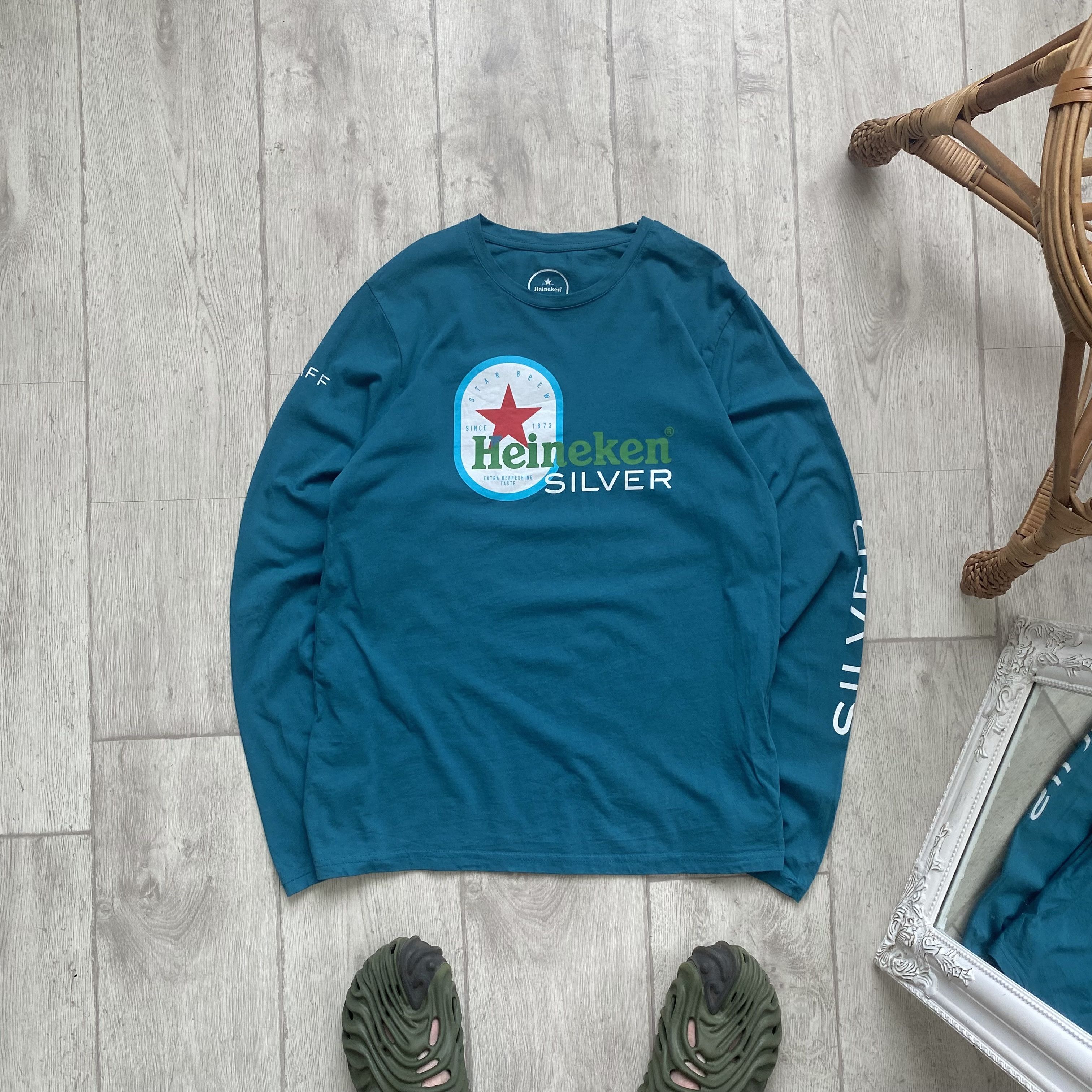Budweiser 🍺 Beer Heineken silver Tee Long sleeve t-shirt Size US M / EU 48-50 / 2 - 1 Thumbnail