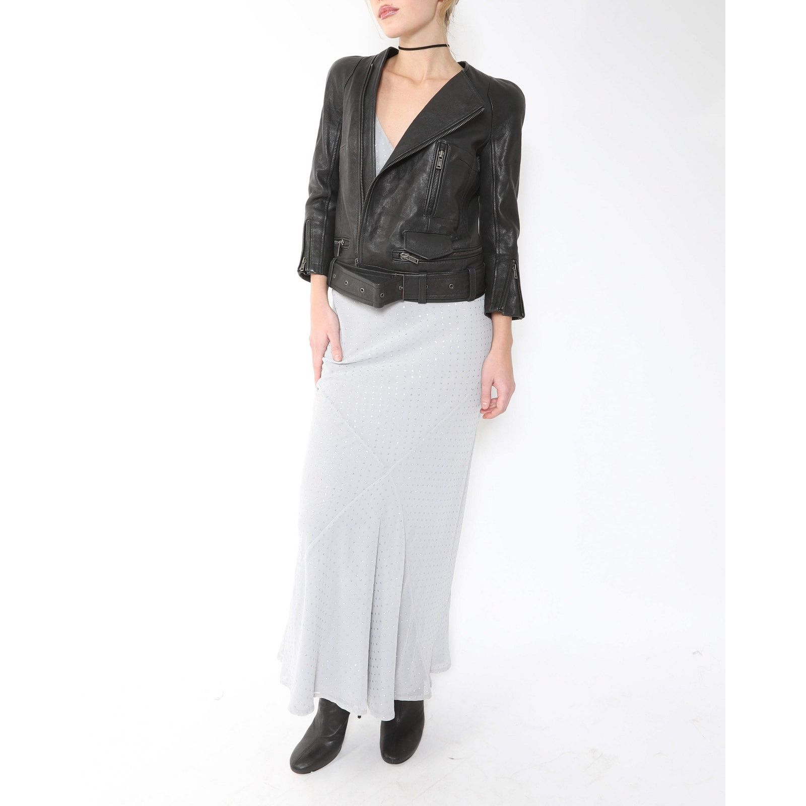 Haider Ackermann SS16 Round Shoulder Biker Jacket in Black Leather Size XS / US 0-2 / IT 36-38 - 6 Thumbnail