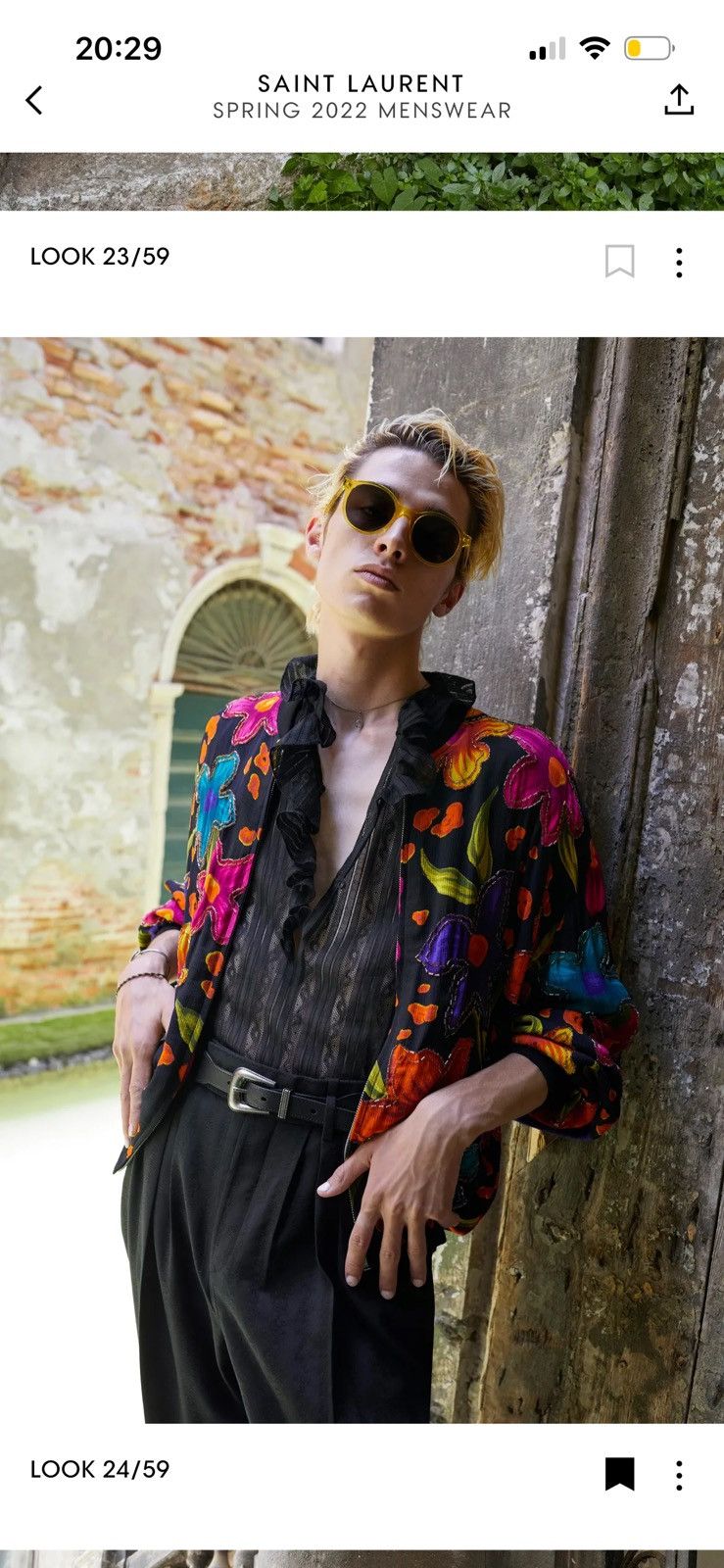 Saint Laurent Paris SS2022 Sample Floral Print Bomber Jacket Size US L / EU 52-54 / 3 - 5 Thumbnail