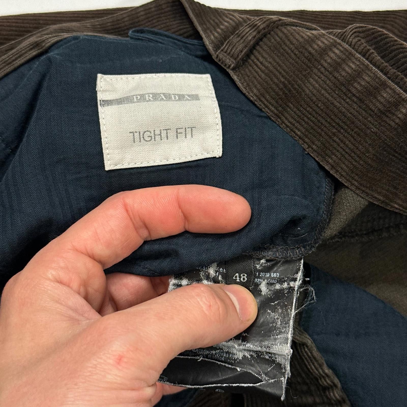 Prada Prada Sport 2010 Black Logo Tab Brown Corduroy Trousers IT48 Size US 31 - 8 Thumbnail