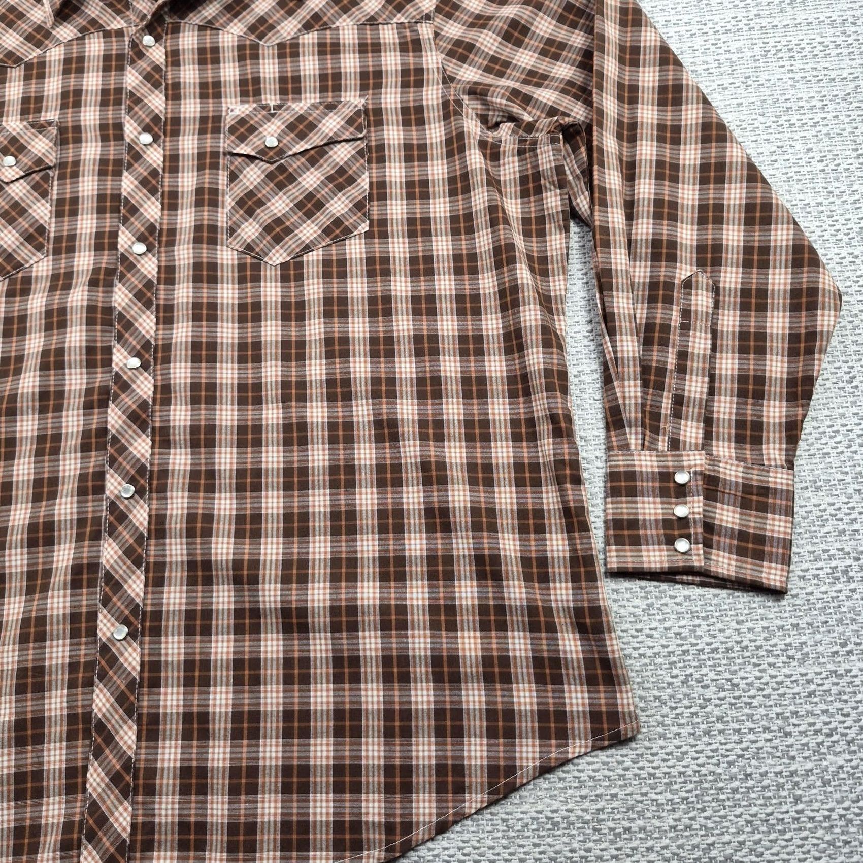 Wrangler Wrangler Wrancher Snap Up Shirt Mens 2XL Plaid Long Sleeve Western Cowboy Size US XXL / EU 58 / 5 - 2 Thumbnail