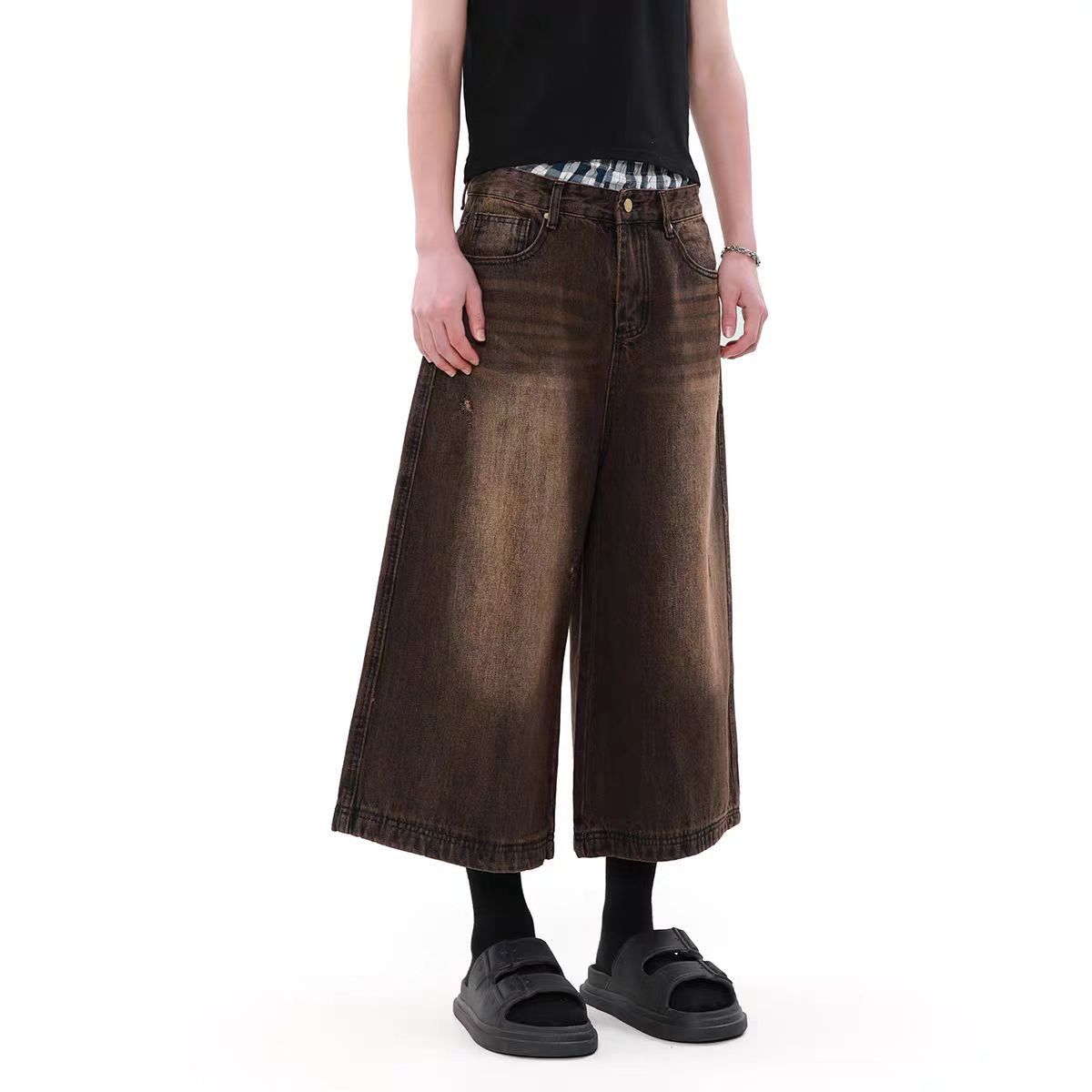 Japanese Brand × Vintage High Street Worn Rust Colour Washed Denim Shorts Size US 32 / EU 48 - 4 Thumbnail