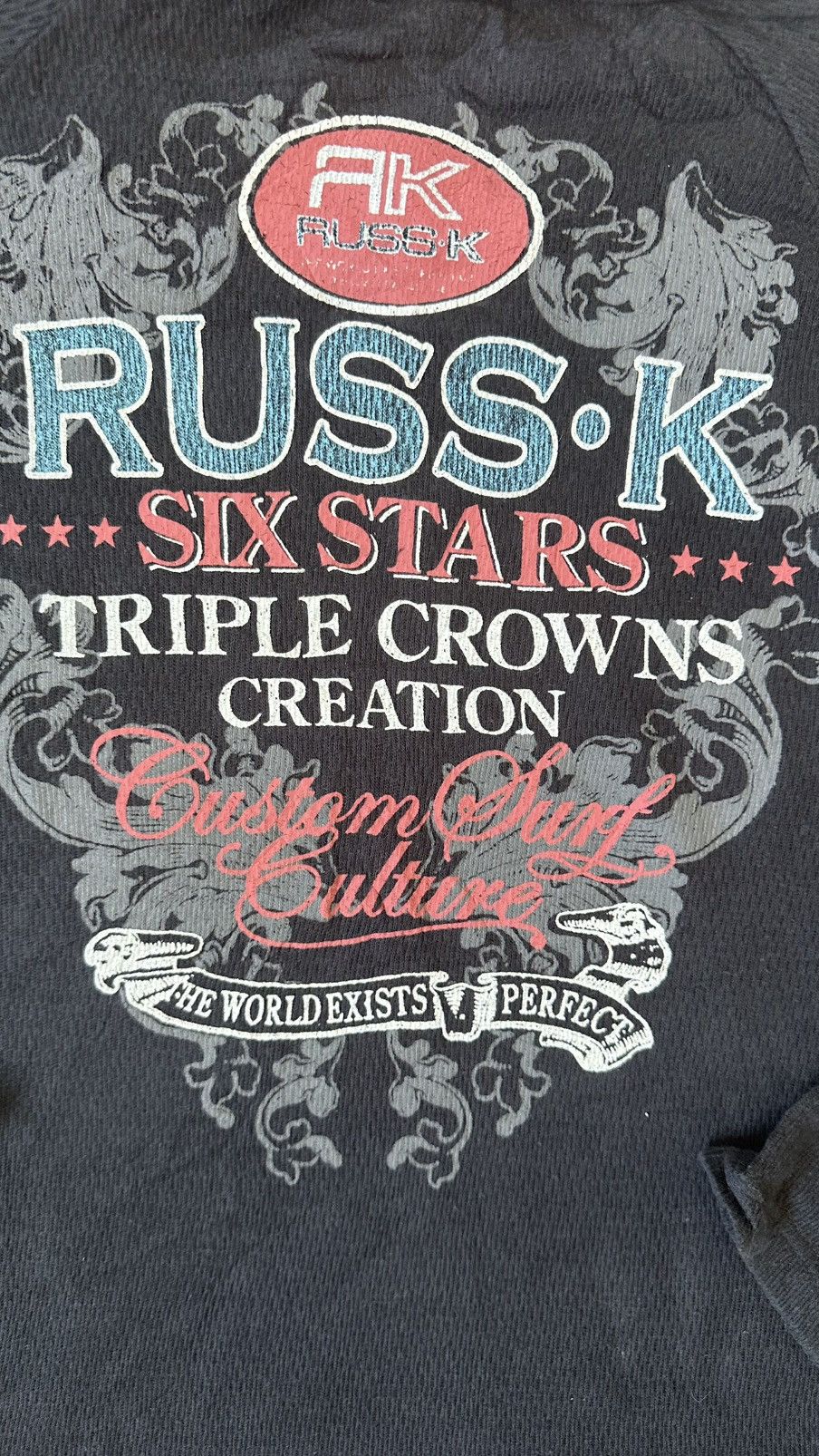 Japanese Brand VINTAGE Y2K RUSS.K AFLICTION TEE Size US M / EU 48-50 / 2 - 7 Thumbnail