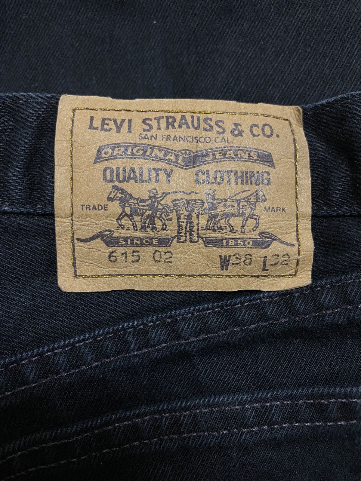 Levi's × Vintage Levi’s 615 Strauss black denim 90s orange tab streetwear Size US 38 / EU 54 - 5 Thumbnail