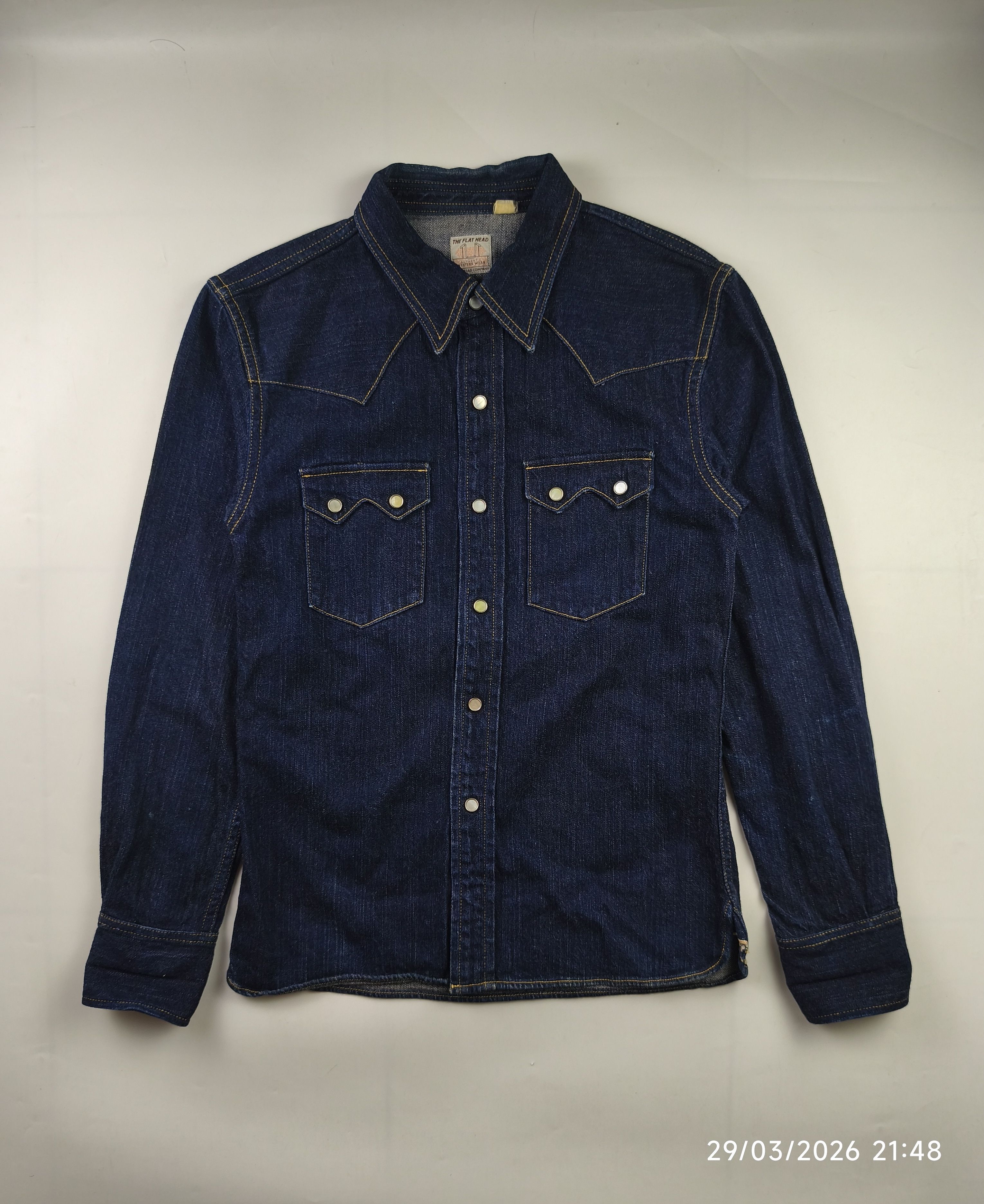The Flat Head The flat head 7002W sawtooth western denim shirt 12oz Size US S / EU 44-46 / 1 - 1 Thumbnail