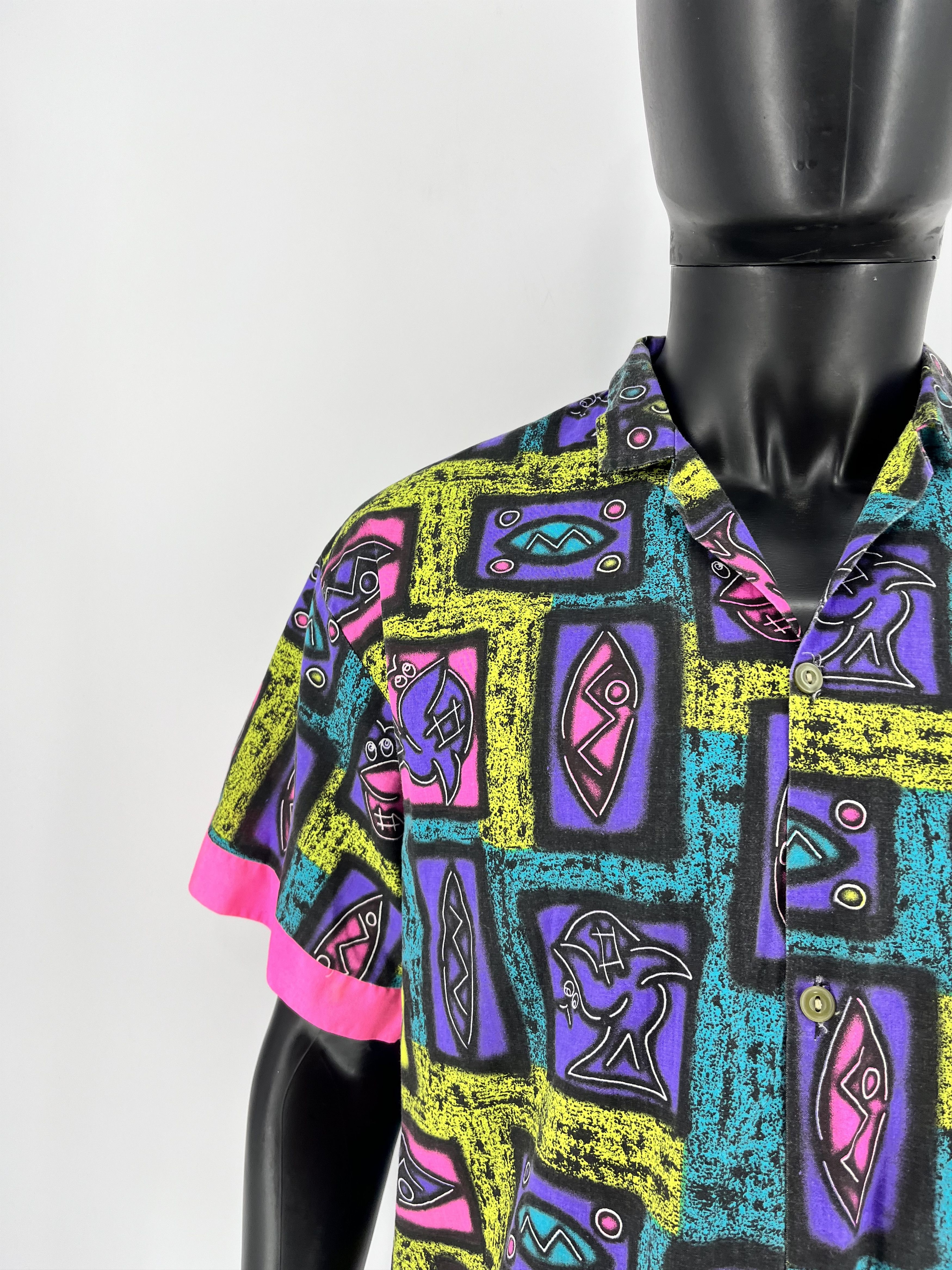 Vintage Vintage 90s Art Streetwear Hawaiian Travis Scott style Size US M / EU 48-50 / 2 - 6 Thumbnail