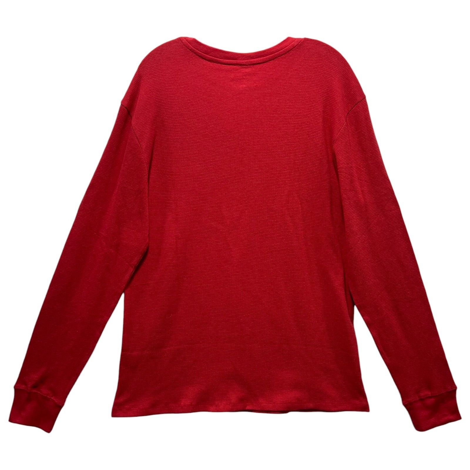 rue21 Rue 21 - Men's Waffle Knit Henley Athletic Top - Red - Large Size US L / EU 52-54 / 3 - 2 Thumbnail