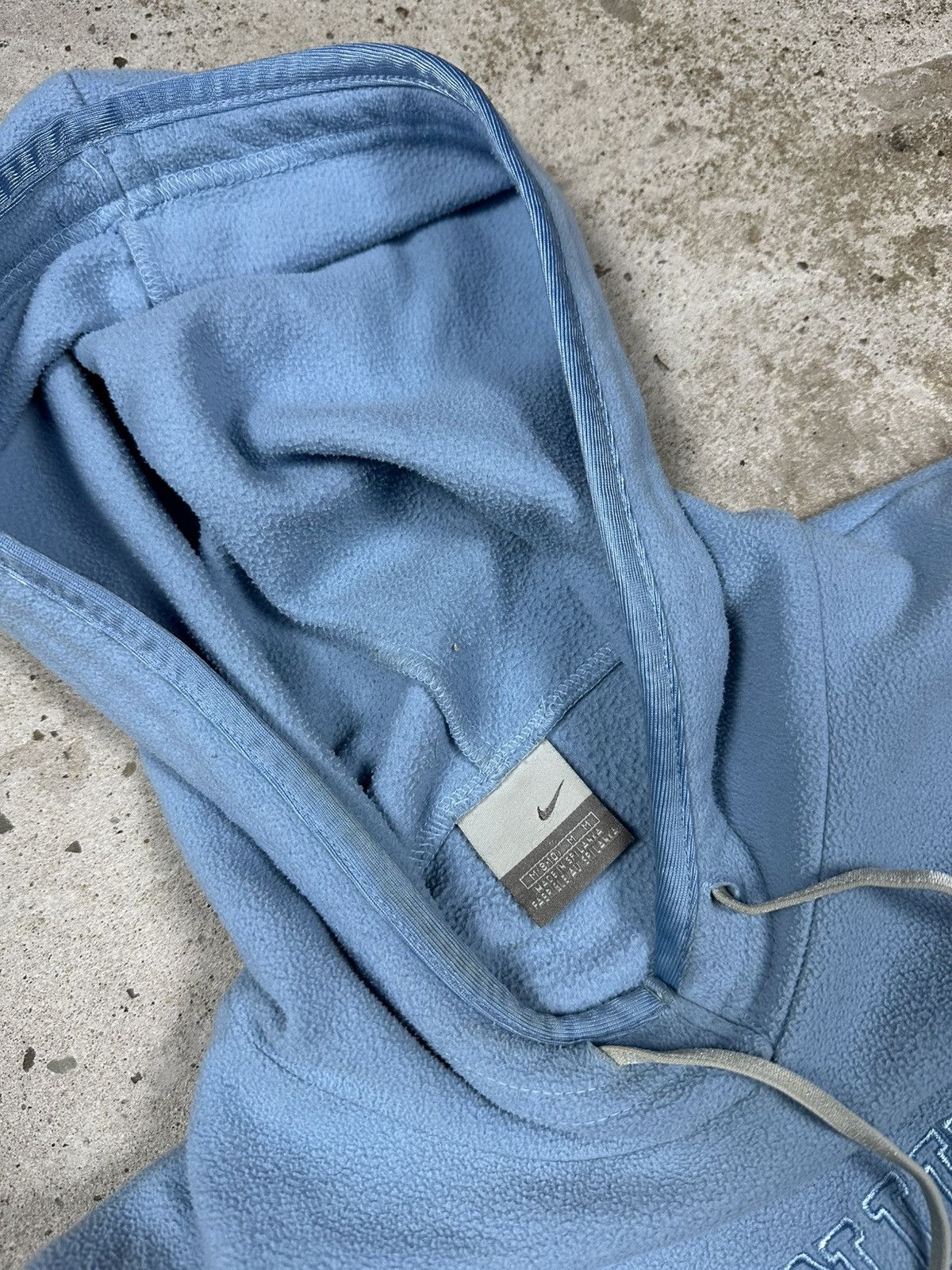 Nike × Vintage Vintage Y2K Nike Baby Blue Center Swoosh Fleece Hoodie Size US S / EU 44-46 / 1 - 7 Thumbnail