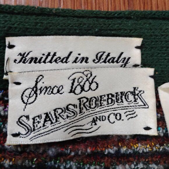 Other Vintage Sears Roebuck Diamond Tiles Cardigan Sweater Size US M / EU 48-50 / 2 - 3 Thumbnail