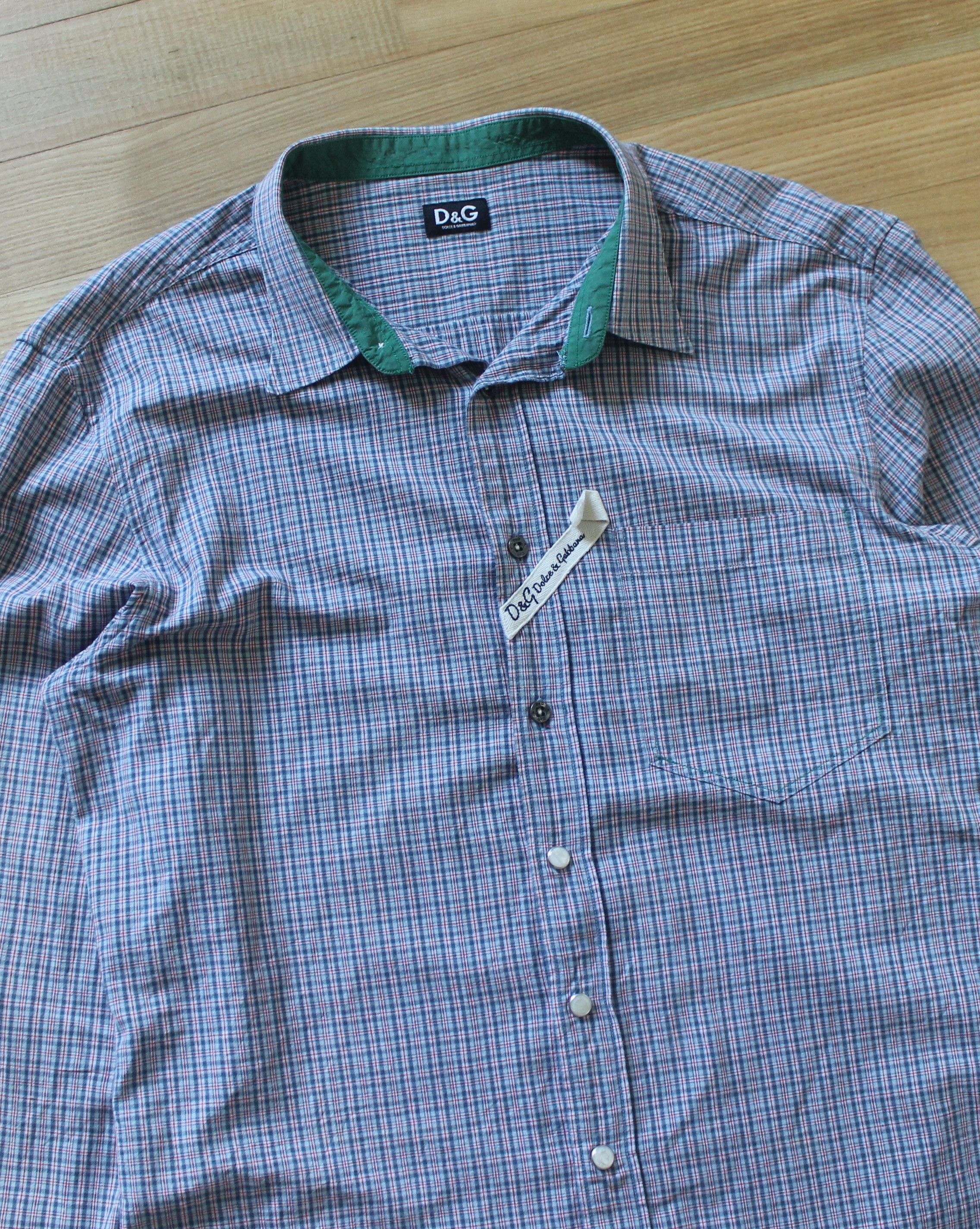 Dolce & Gabbana × Vintage Vintage Dolce & Gabbana Checked Shirt Size US L / EU 52-54 / 3 - 6 Thumbnail