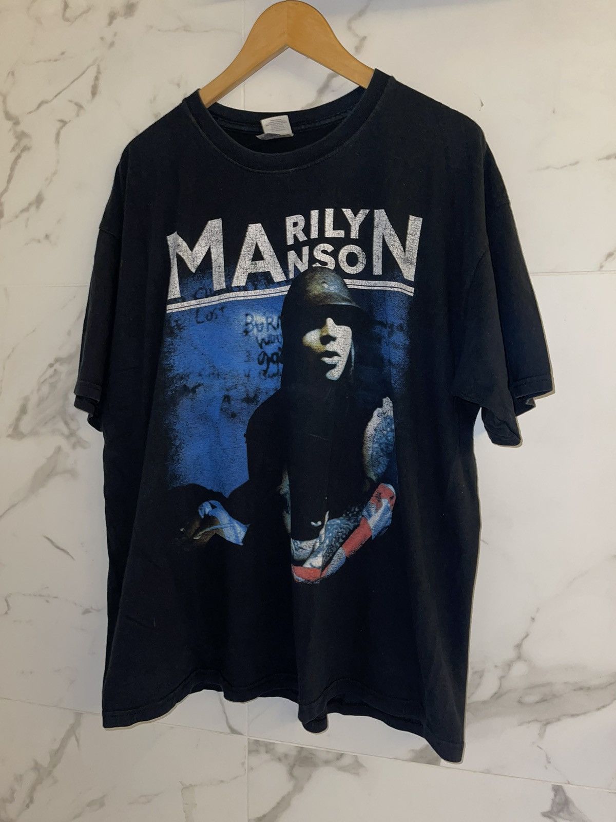 Band Tees × Marilyn Manson × Vintage Marilyn Manson Vintage big logo tee Size US XL / EU 56 / 4 - 2 Thumbnail
