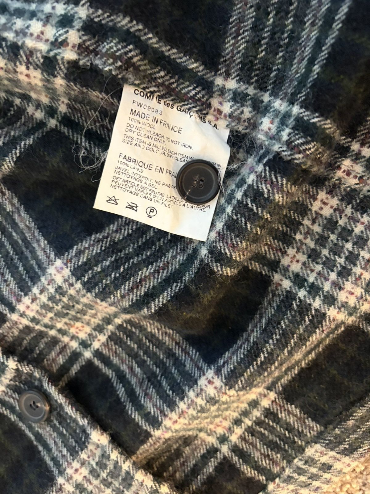 Comme des Garcons SHIRT 2000s Comme des Garcon Shirt Plaid Wool Overcoat Size US M / EU 48-50 / 2 - 4 Thumbnail