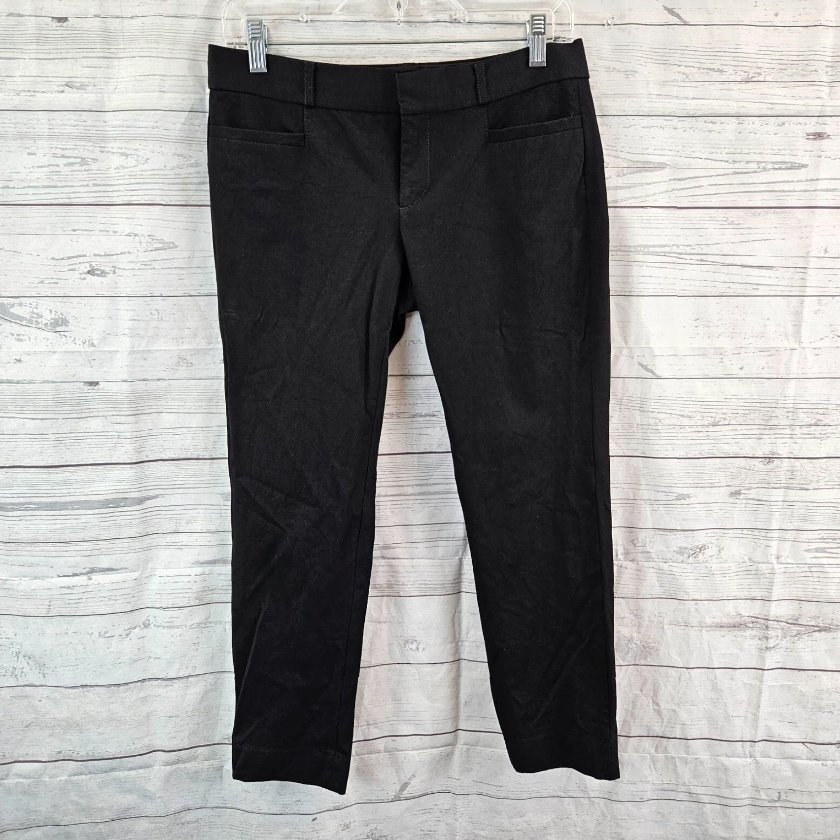 Banana Republic Banana Republic Sloan Pants Womens 2P Black Cropped Rayon Blend Zip Inseam 24.5" Petite Pants Size 26" / US 2 / IT 38 - 2 Thumbnail