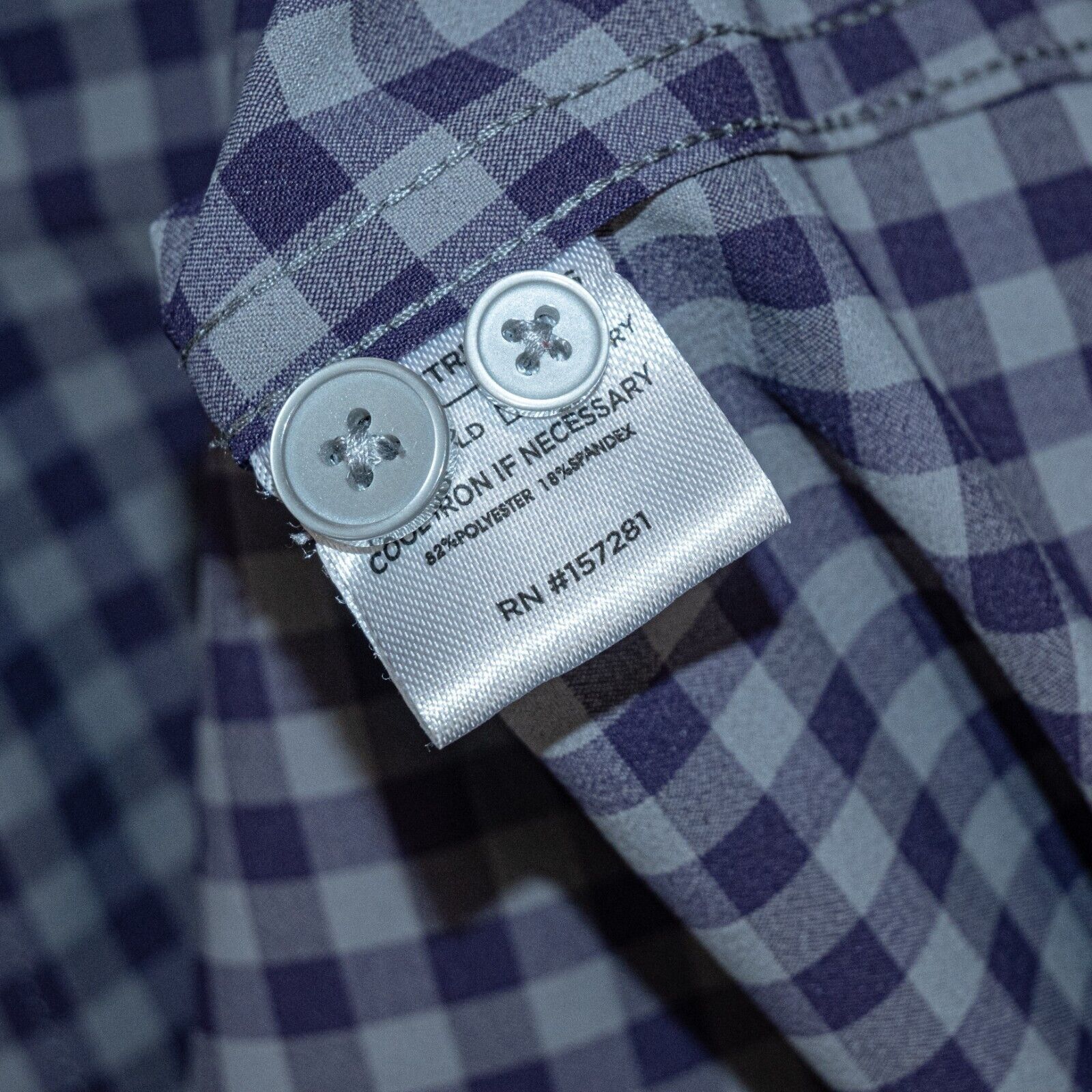 Mizzen+Main MIZZEN + MAIN Trim Fit Button up Shirt in Purple Gingham Size US XL / EU 56 / 4 - 6 Thumbnail