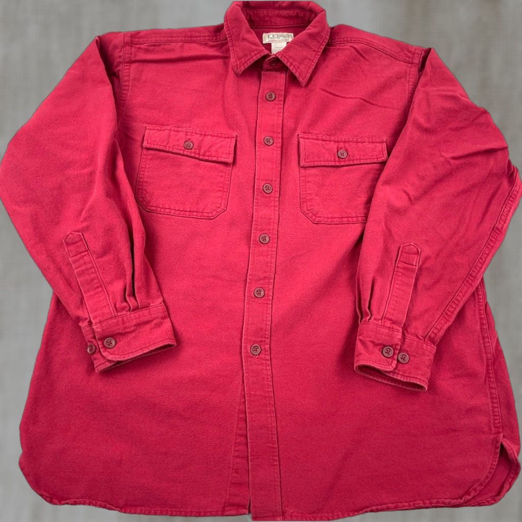 Vintage VINTAGE L.L. Bean Shirt Men Large Red Button-Up Flannel Heavyweight Cotton Long Sleeve Size US L / EU 52-54 / 3 - 1 Thumbnail