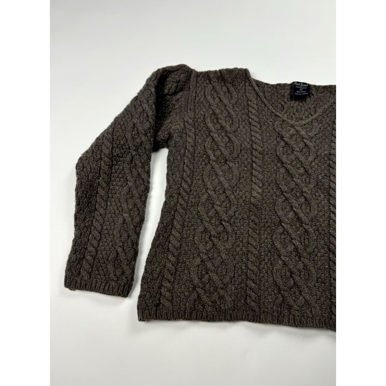 Paul James VINTAGE Paul James Sweater Womens S Brown England Wool Knit Neck Fisherman Women Size S / US 4 / IT 40 - 3 Thumbnail