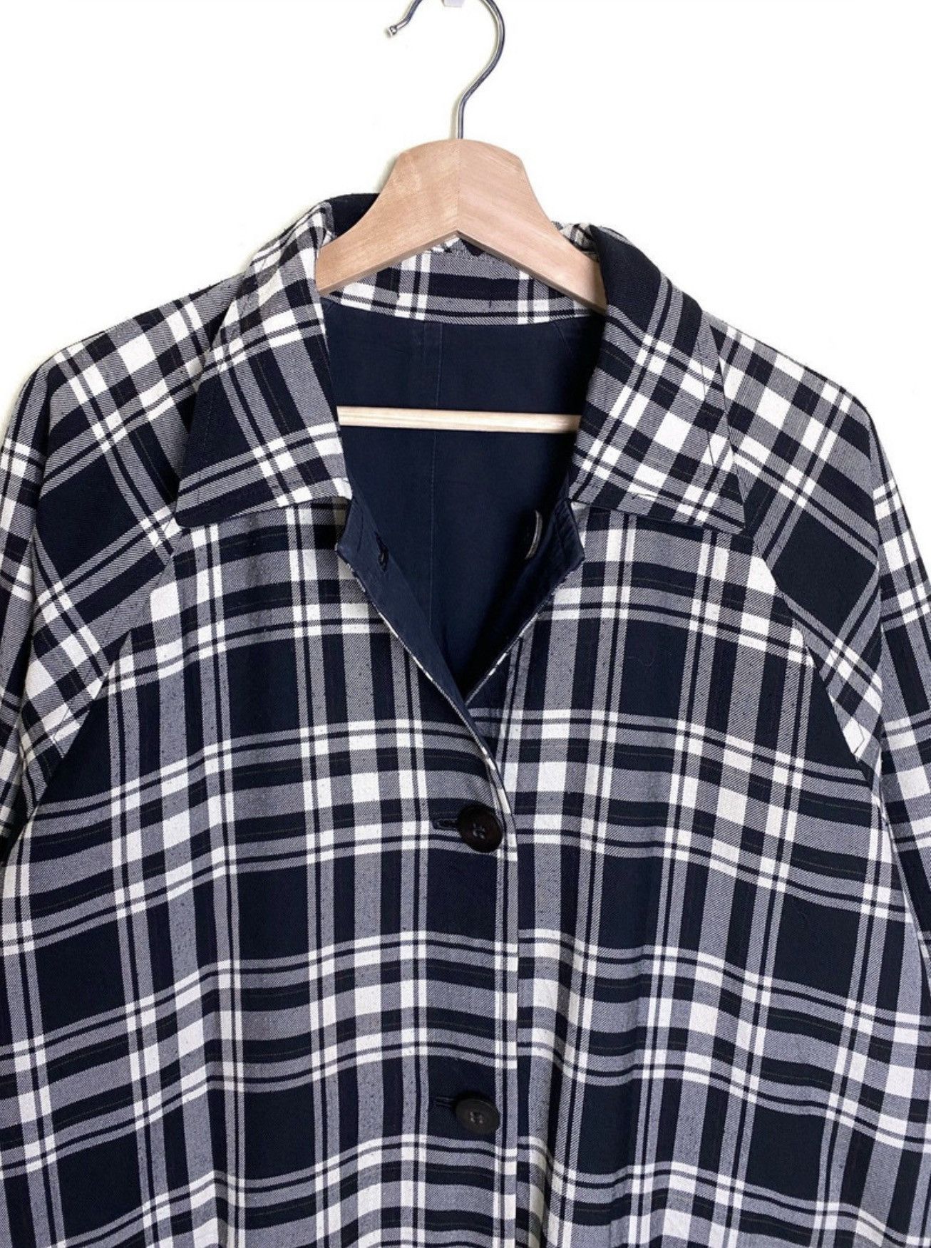 Comme des Garcons Vintage Comme Des Garcons Checkered Reversible Long Jacket Size US XL / EU 56 / 4 - 6 Thumbnail