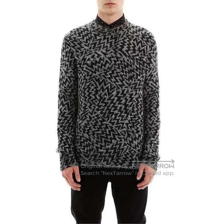 Yves Saint Laurent black and gray zigzag patterned sweater. Size US S / EU 44-46 / 1 - 7 Thumbnail