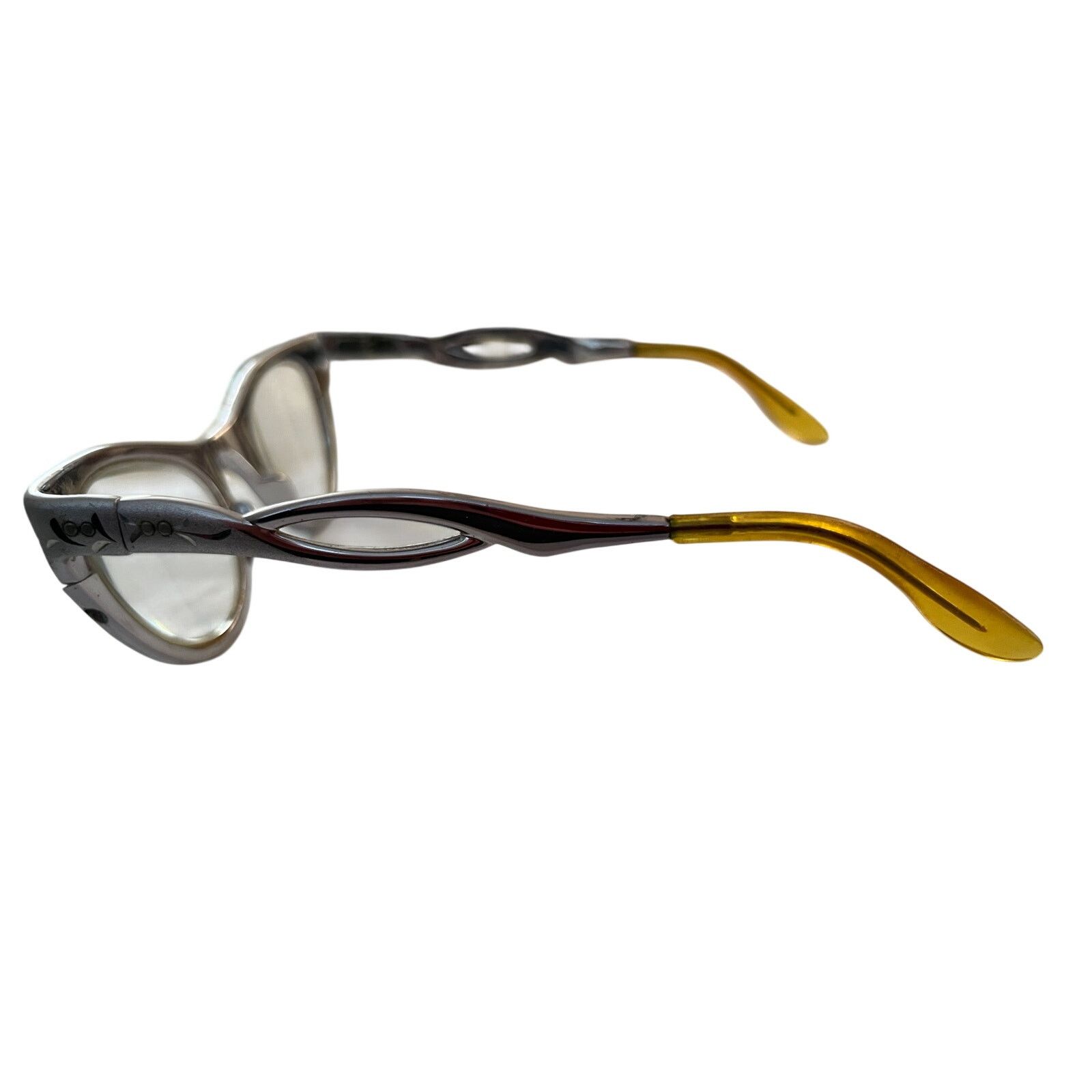 American Optical 1950s American Optical Engraved Aluminum Cat Eye Glasses Size ONE SIZE - 9 Thumbnail