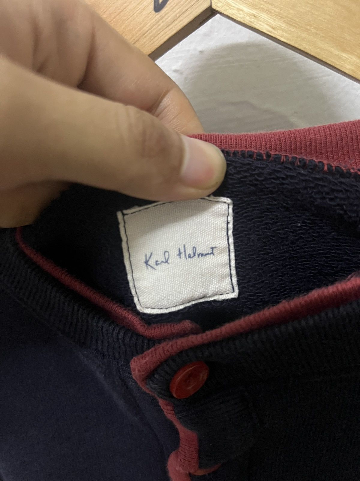 Karl Helmut Vintage 90s Karl Helmut Spellout Henley Size US L / EU 52-54 / 3 - 6 Thumbnail