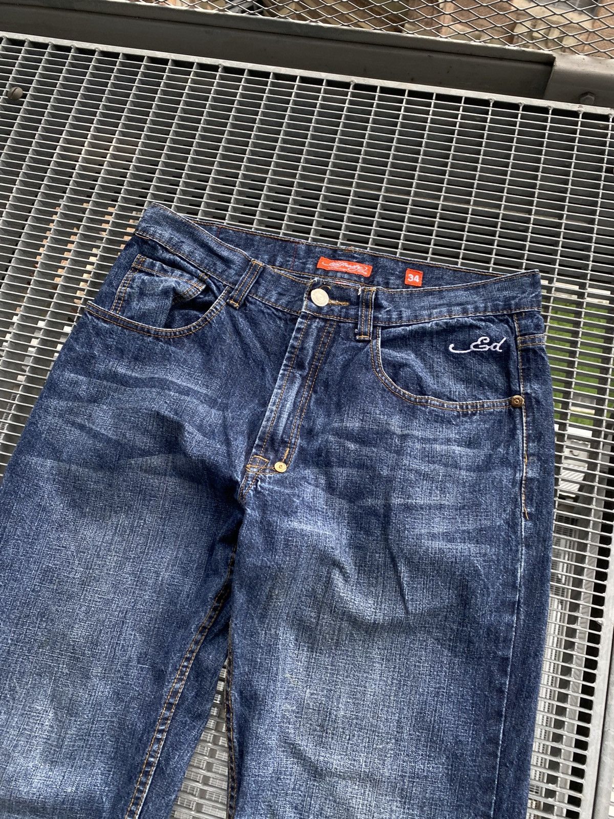 Ed Hardy Vintage Ed Hardy Back Embroidered Logo Jeans Y2K Size US 34 / EU 50 - 7 Thumbnail