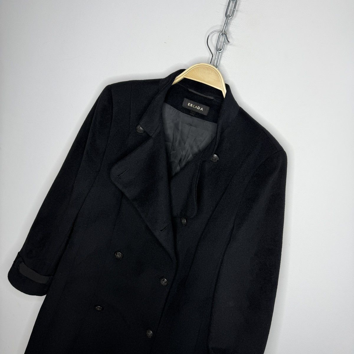 Escada Escada Piacenza Rabbit Wool Coat Double Breasted Black Size M / US 6-8 / IT 42-44 - 4 Thumbnail