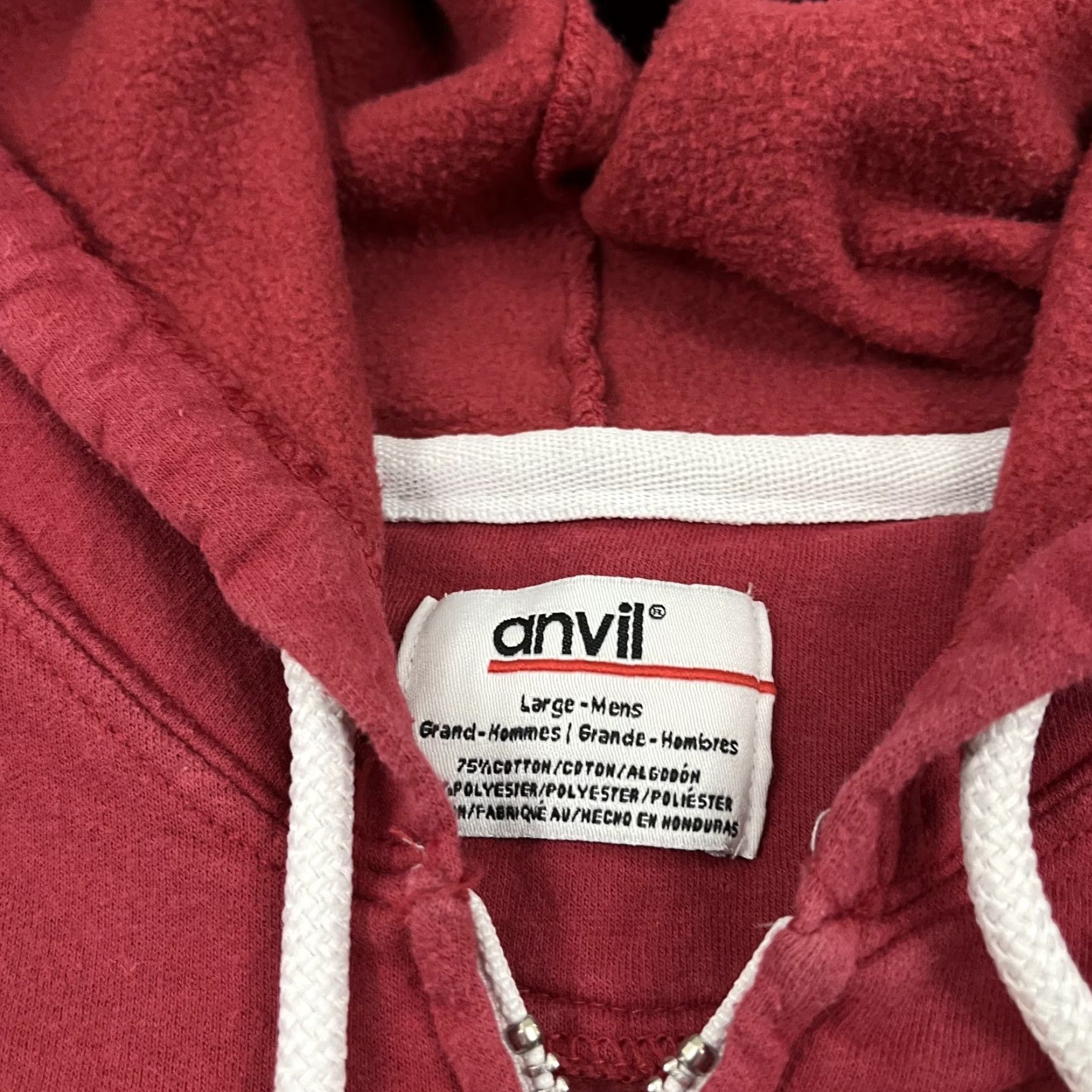 Anvil Rooster Teeth University Mens Large Red Graphic Full Zip Hooded Jacket Alumni Size US L / EU 52-54 / 3 - 5 Thumbnail