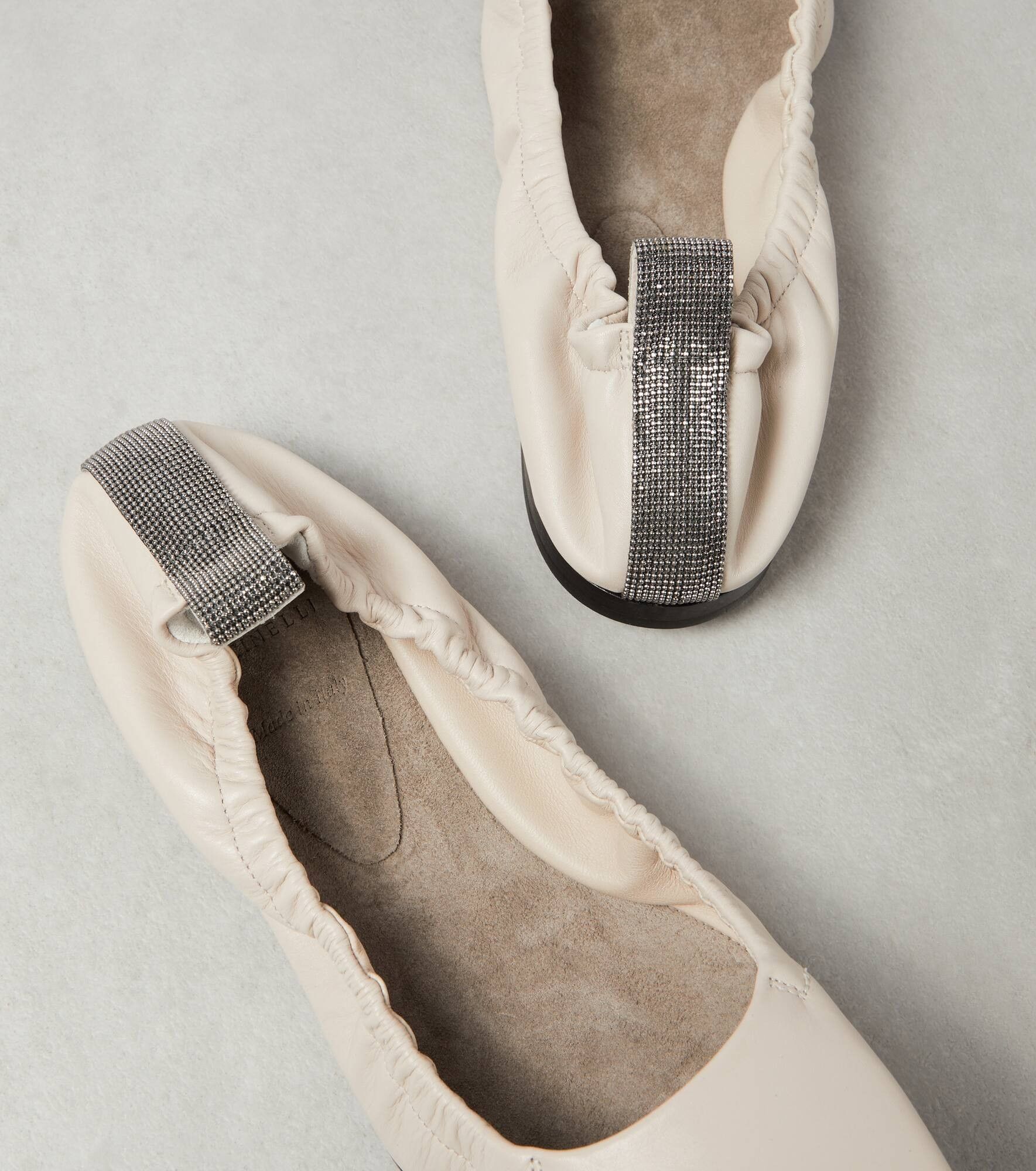 Brunello Cucinelli o1w1db10825 Pair Of Ballet Flats in Open White Size US 6 / IT 36 - 4 Thumbnail