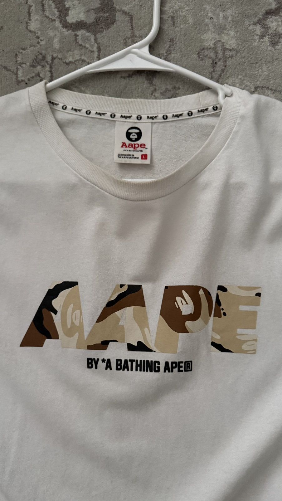 Aape AAPE BAPE Camo Logo Tee White Large Authentic Size US L / EU 52-54 / 3 - 2 Thumbnail